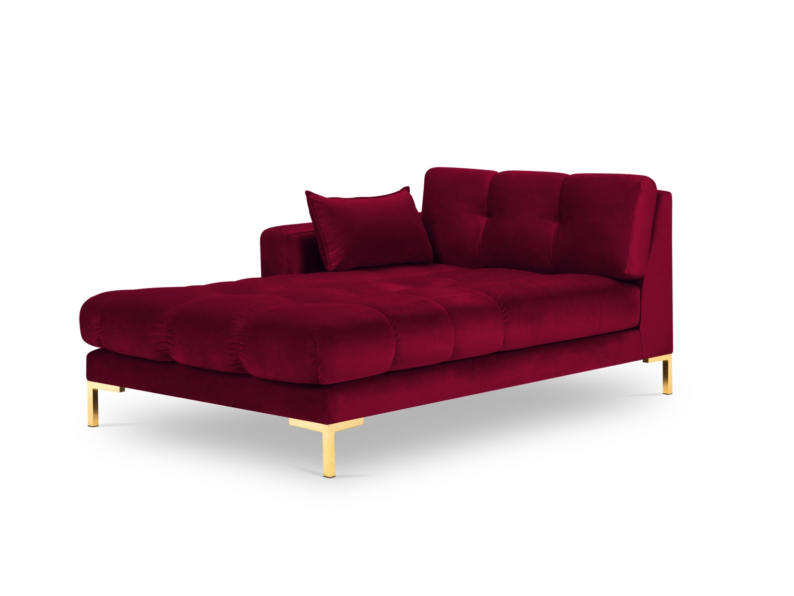 Mamaia Velour Sofa Chaise Lounge links 1 Sitz in Red/Gold präsentiert im Onlineshop von KAQTU Design AG. L-Sofa links ist von Micadoni
