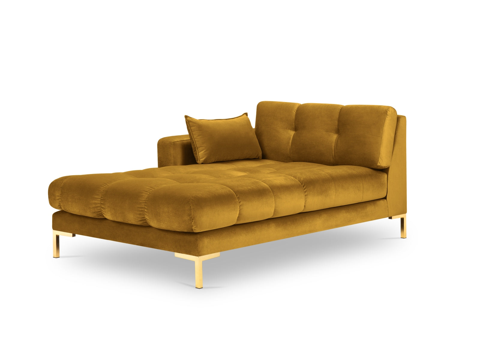 Mamaia Velour Sofa Chaise Lounge links 1 Sitz in Yellow/Gold präsentiert im Onlineshop von KAQTU Design AG. L-Sofa links ist von Micadoni