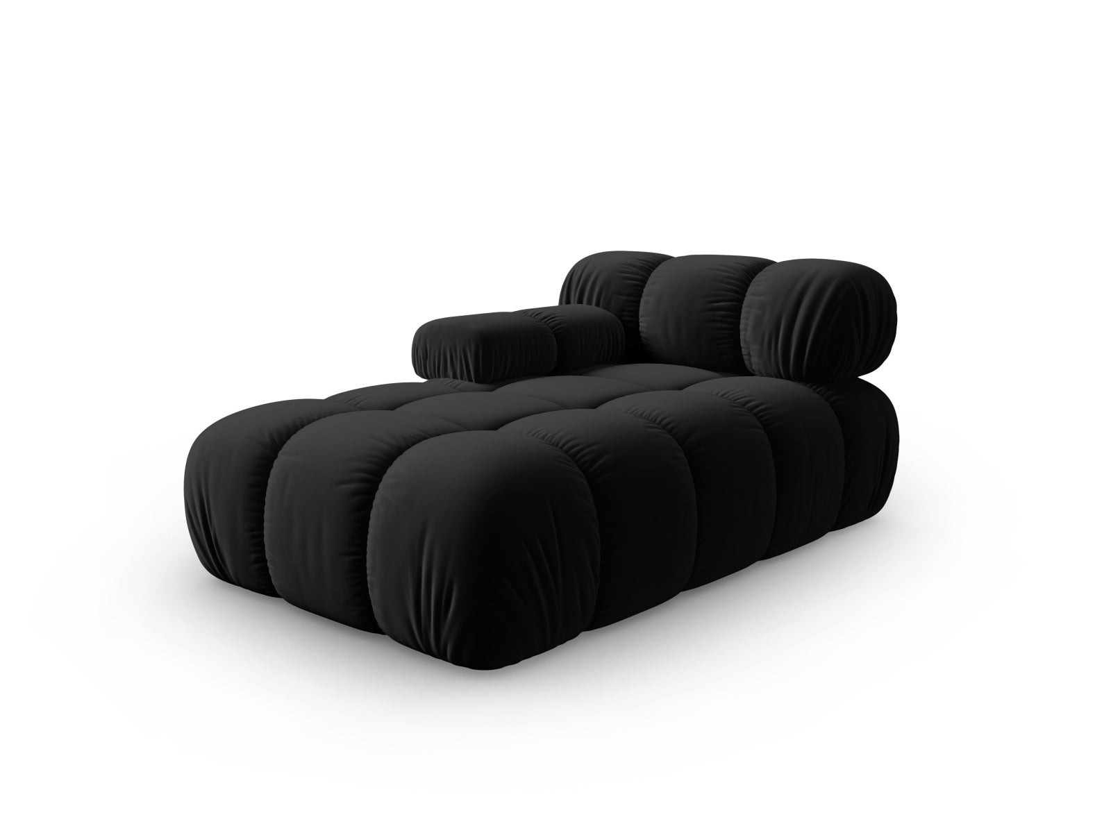 Elegantes Bellis Velour Sofa Chaise Lounge links mit 1 Sitz und 94 cm Breite, ideal für stilvolle Wohnräume.