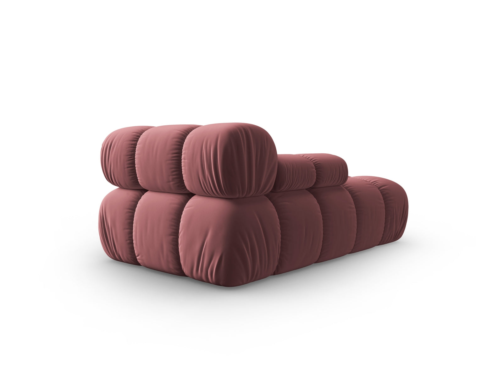 Stylisches Bellis Velour Sofa Chaise Lounge in sanften Pink- und Blautönen, perfekt für moderne Wohnkonzepte. Hochwertige Verarbeitung von Micadoni.