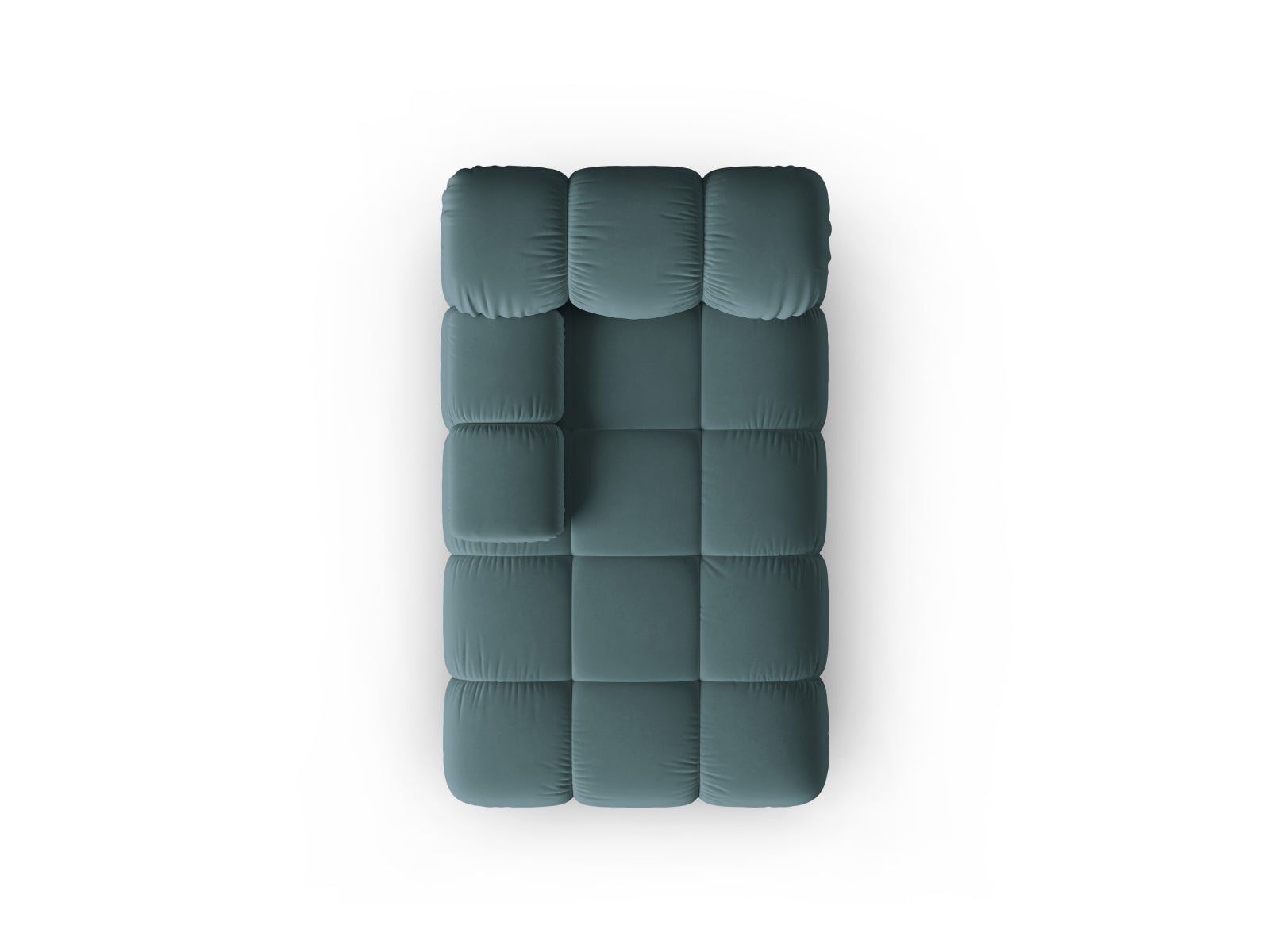 Elegantes Bellis Velour Sofa Chaise Lounge in Türkis, linksseitig, ideal für stilvolle Wohnräume. Hochwertige Materialien von Micadoni.