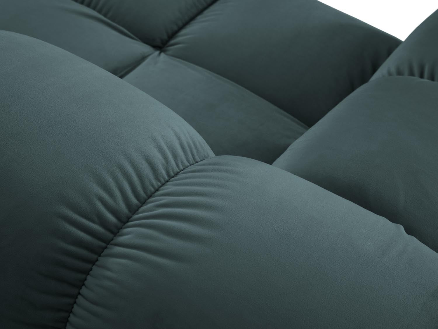 Elegantes Bellis Velour Sofa Chaise Lounge in sanftem Türkis, linksseitig, ideal für stilvolle Wohnräume. Hochwertige Qualität von Micadoni.