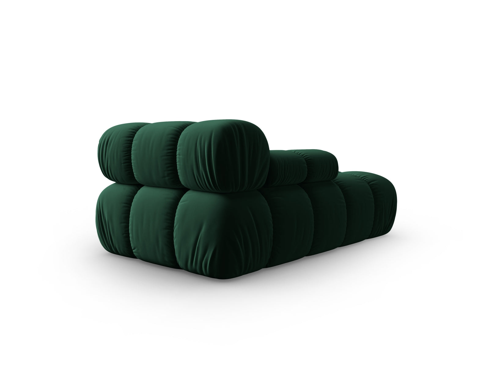 Stilvolles Bellis Velour Sofa Chaise Lounge in edlem Flaschengrün, perfekt für moderne Wohnkonzepte. Hochwertige Verarbeitung von Micadoni.