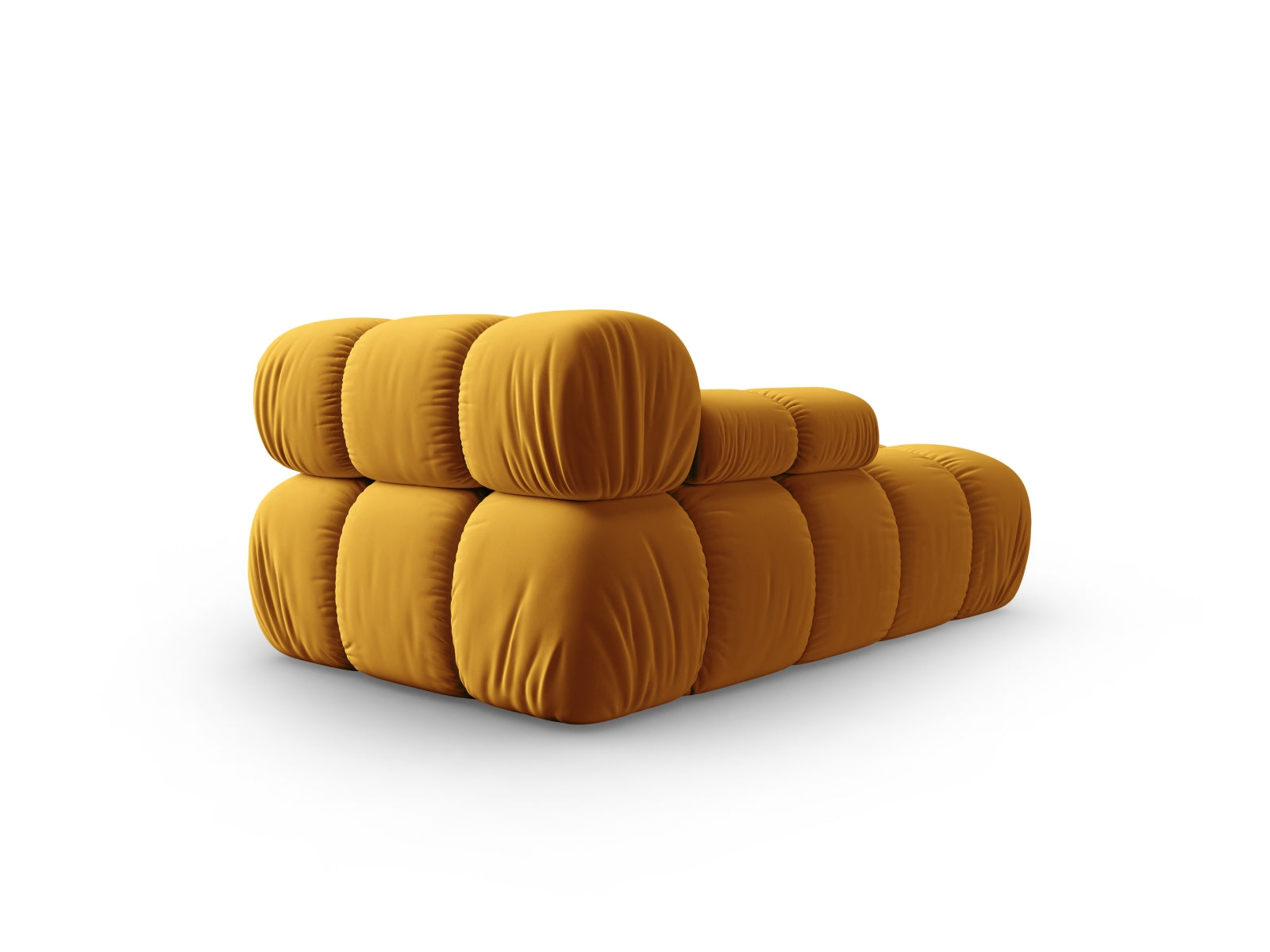 Stilvolles Bellis Velour Sofa Chaise Lounge in Gelb-Blau, perfekt für moderne Interiors. Flexibles, modulares Design von Micadoni.