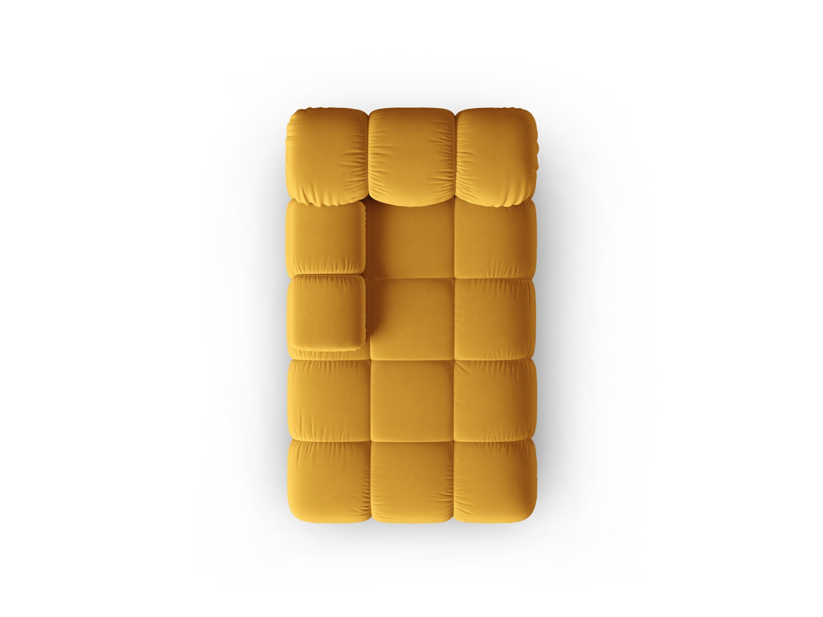 Elegantes Bellis Velour Sofa Chaise Lounge in Gelb-Blau, ideal für stilvolle Wohnräume. Modulares Design von Micadoni für individuelle Anpassung.