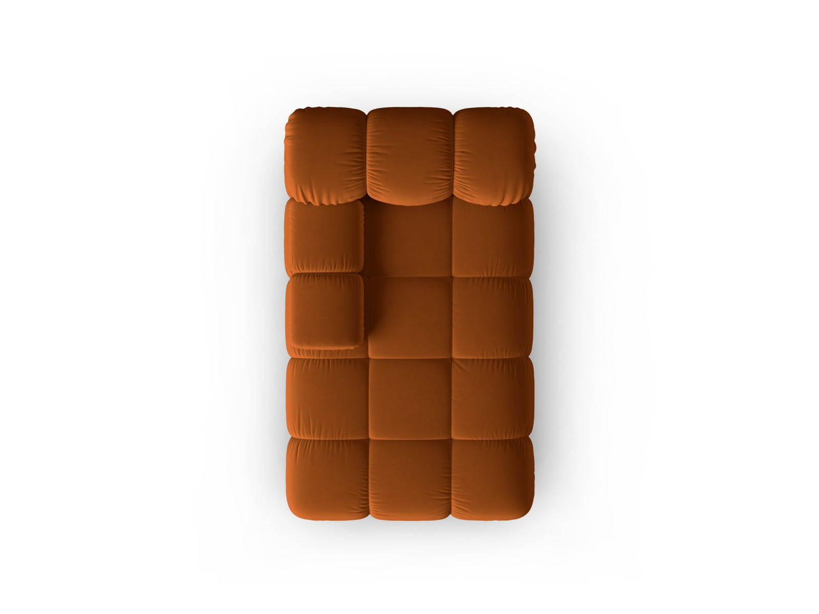 Elegantes Bellis Velour Sofa Chaise Lounge links, 1 Sitz, 94 cm, in ansprechendem Terracotta, ideal für stilvolle Wohnräume.