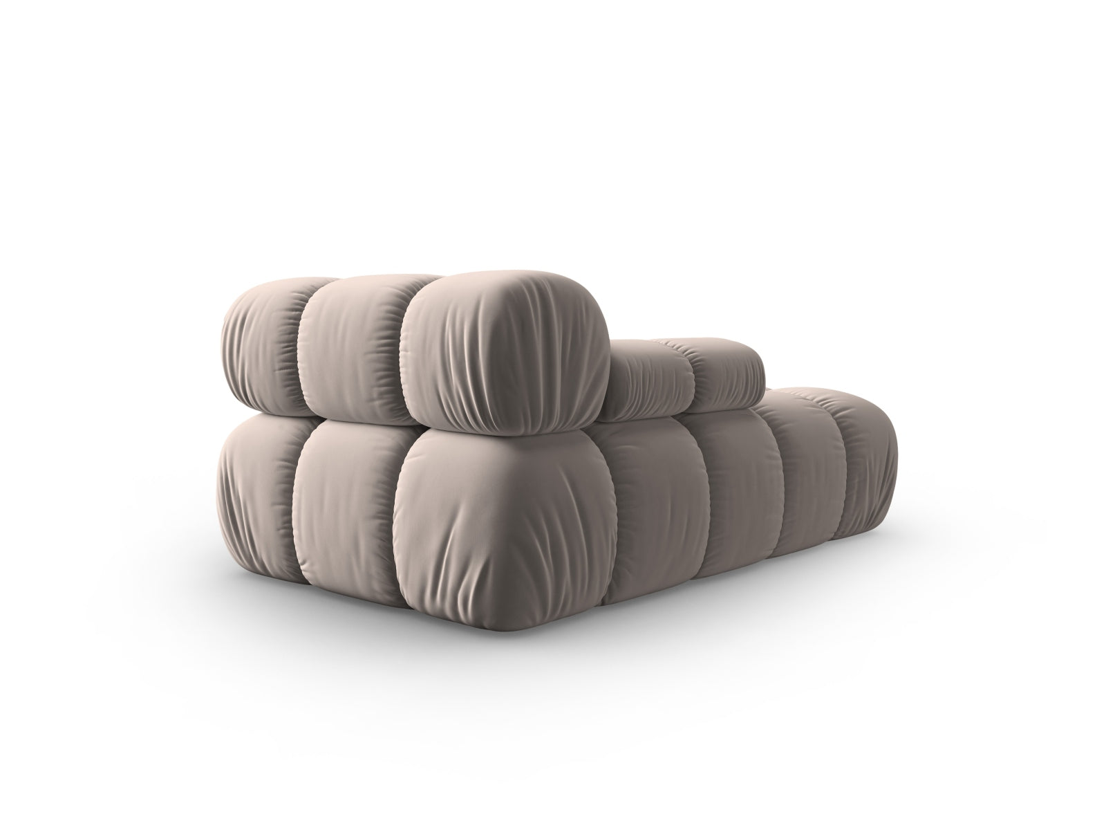 Stilvolles Bellis Velour Sofa Chaise Lounge links mit 1 Sitz, 94 cm breit, in edlem Cappuccino-Bluvel, perfekt für zeitgemäße Inneneinrichtungen.