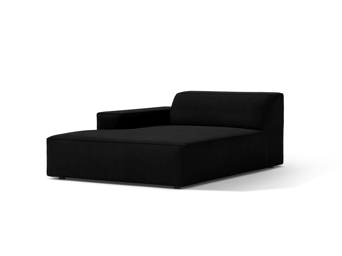 1-Sitzer Chaise Longue Links Jodie in Black-Bluvel präsentiert im Onlineshop von KAQTU Design AG. Modulares Sofa ist von Micadoni