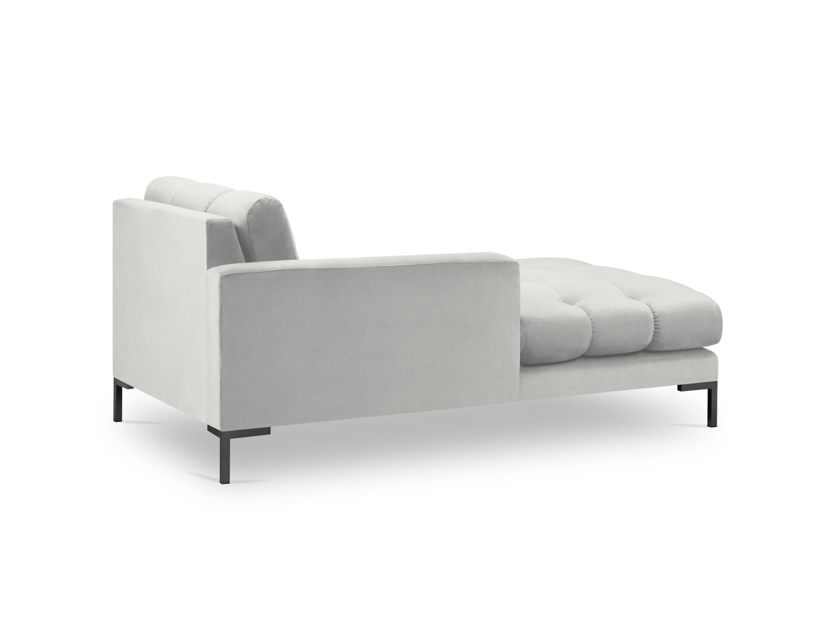 Mamaia Velour Sofa Chaise Lounge links 1 Sitz in Silver/Schwarz-Bluvel präsentiert im Onlineshop von KAQTU Design AG. L-Sofa links ist von Micadoni