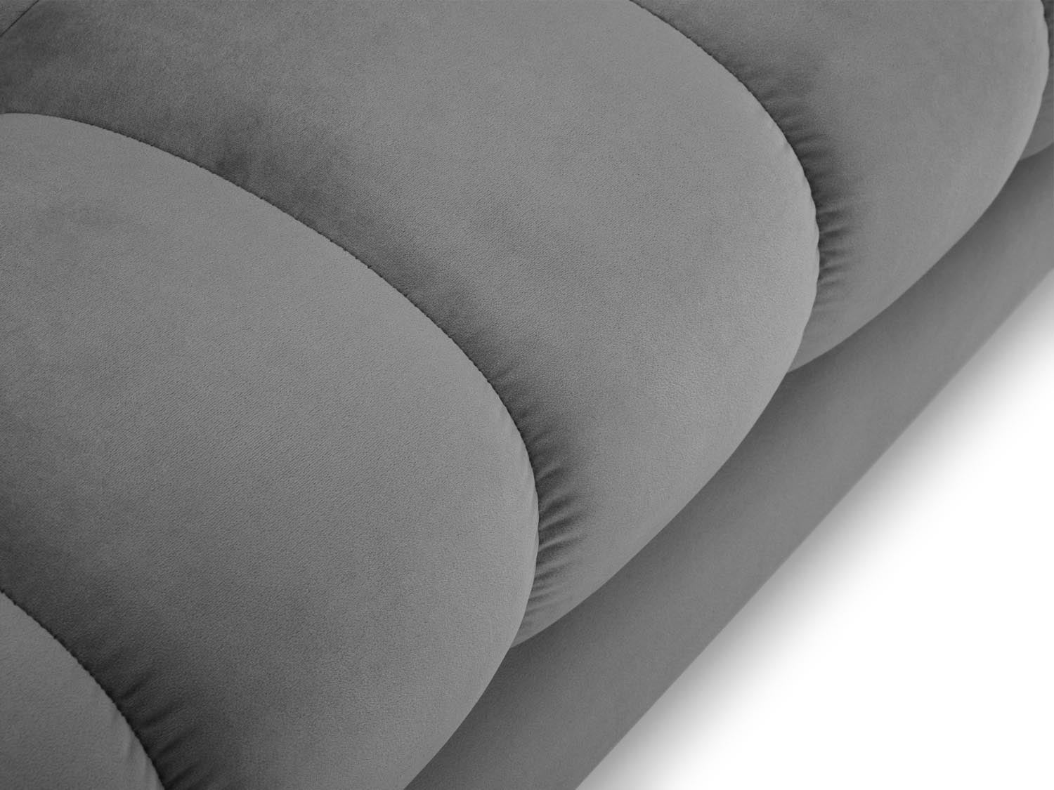Elegantes Mamaia Velour Sofa Chaise Lounge links in zeitlosem Grau, ideal für stilvolle Wohnräume und entspannte Momente.