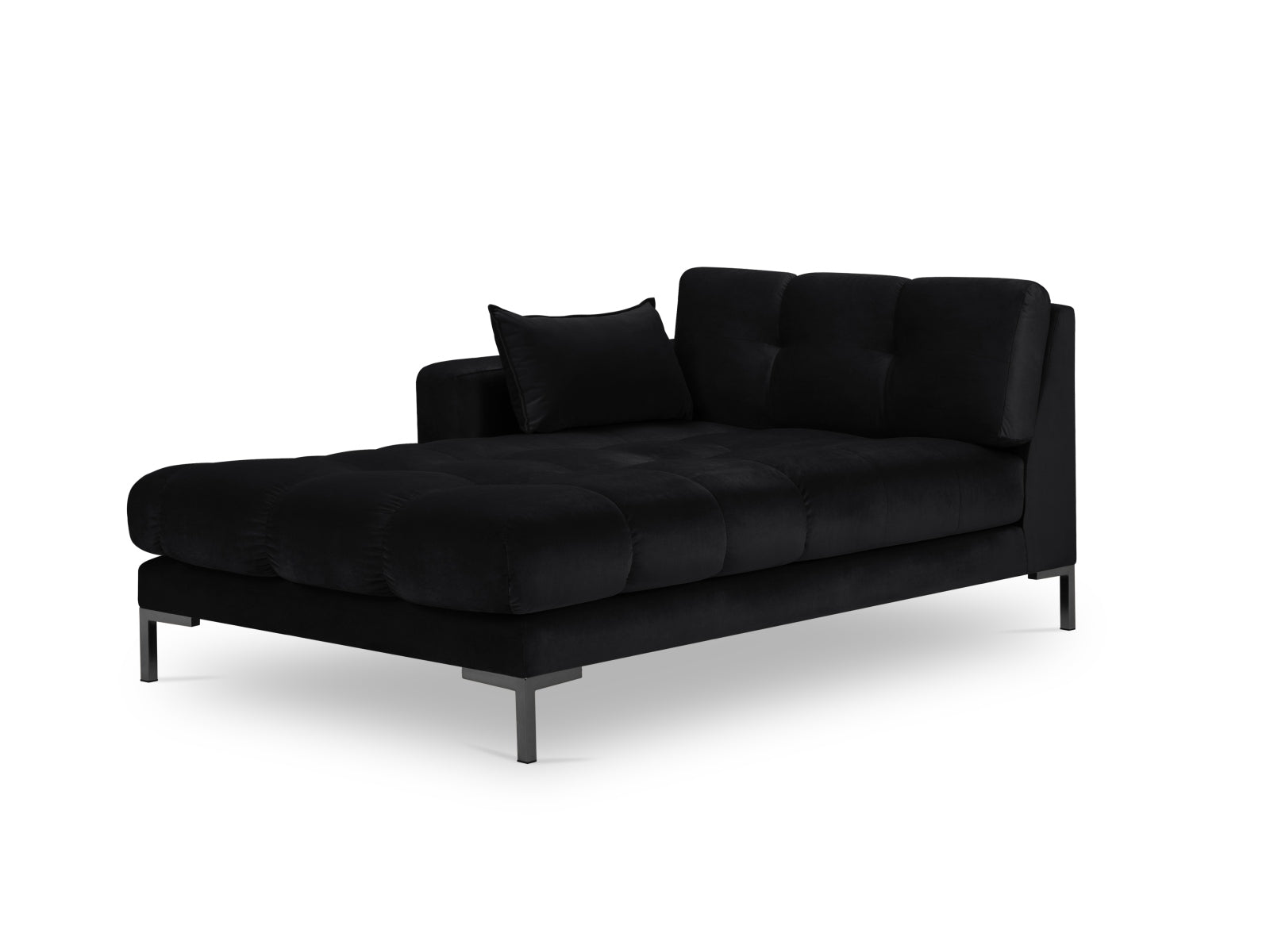 Mamaia Velour Sofa Chaise Lounge links 1 Sitz in Black/Schwarz präsentiert im Onlineshop von KAQTU Design AG. L-Sofa links ist von Micadoni