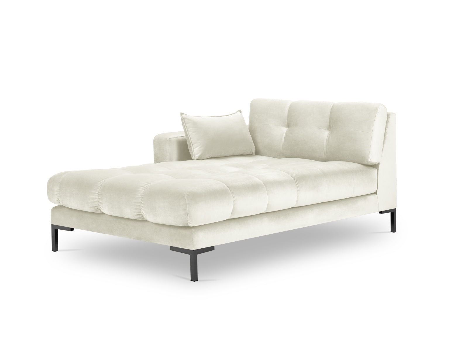 Mamaia Velour Sofa Chaise Lounge links 1 Sitz in Light Beige/Schwarz-Bluvel präsentiert im Onlineshop von KAQTU Design AG. L-Sofa links ist von Micadoni