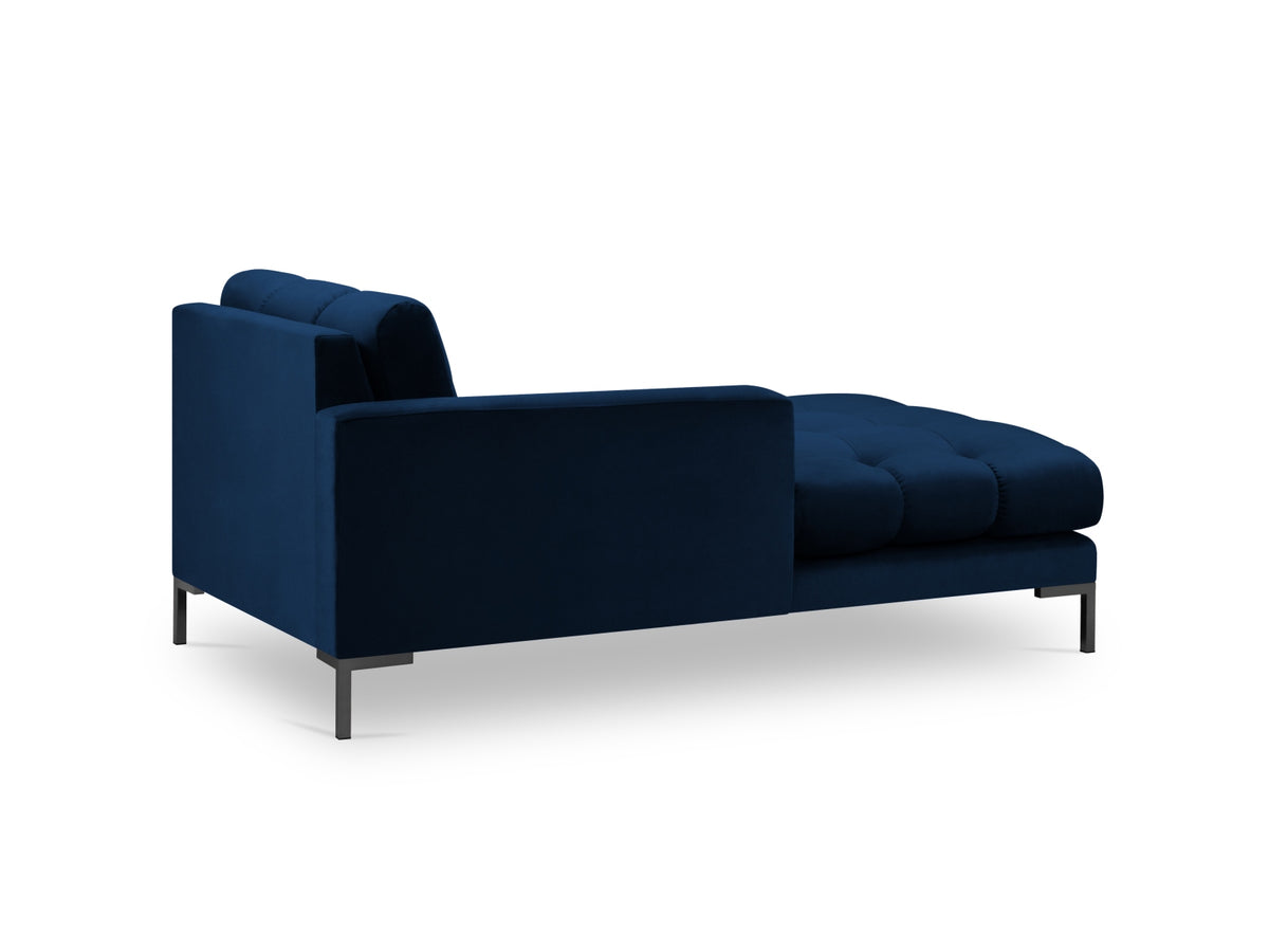 Mamaia Velour Sofa Chaise Lounge links 1 Sitz in Royal Blue/Schwarz-Bluvel präsentiert im Onlineshop von KAQTU Design AG. L-Sofa links ist von Micadoni