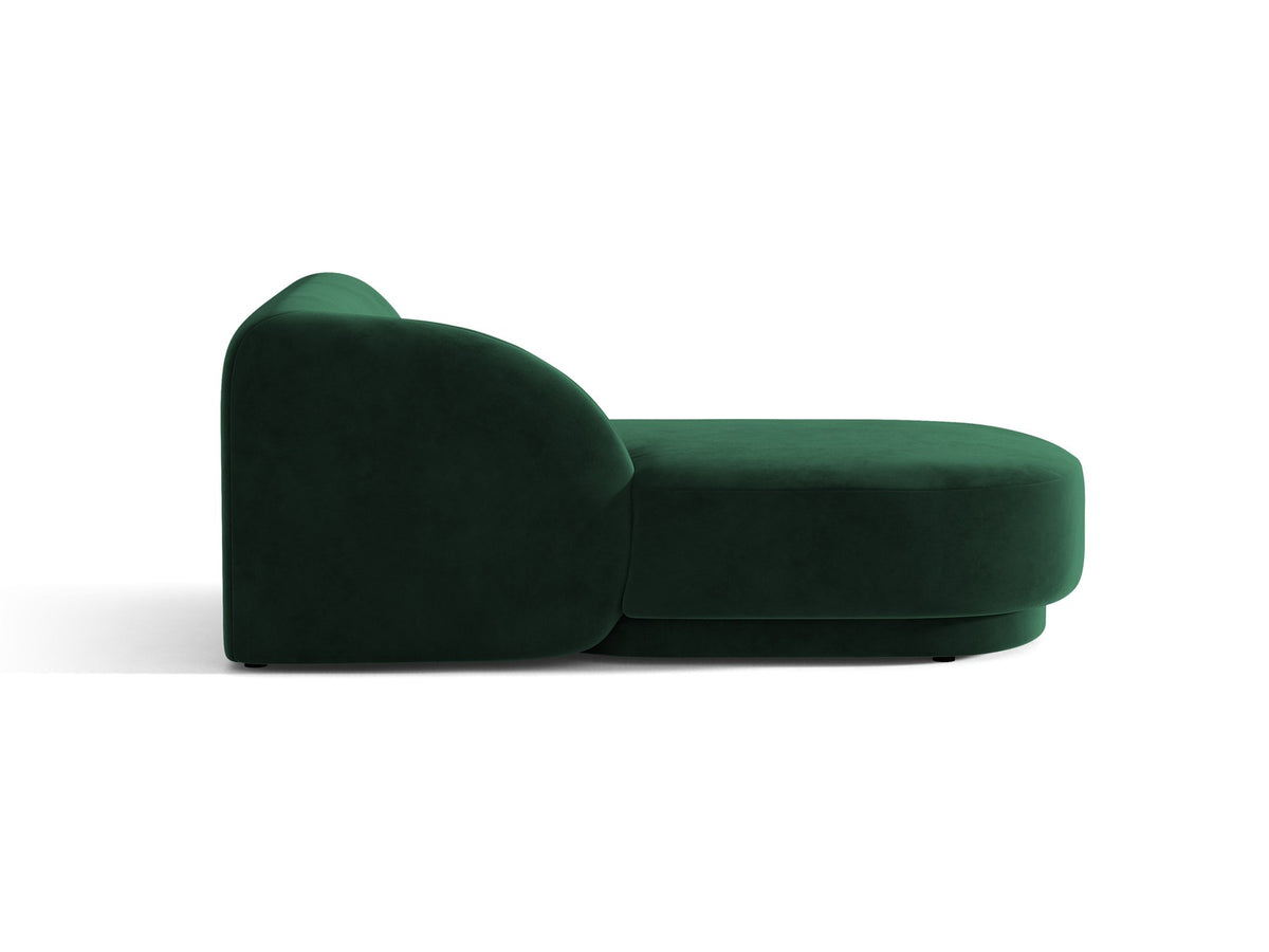 Chaiselongue Miley von Micadoni in Dunkelbeige mit Bluvel-Stoffbezug, schwarzen Kunststoffbeinen und niedriger Rückenlehne, modulares Sofa-Element.