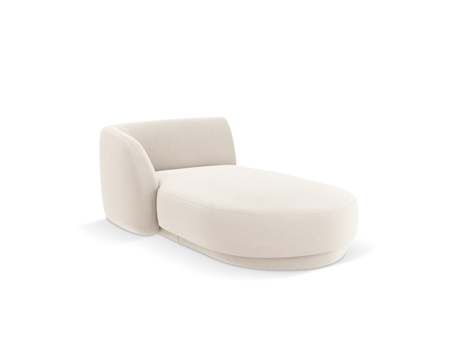 Miley Velour Sofa Chaise Lounge links 2 Sitzer in Light Beige-Bluvel präsentiert im Onlineshop von KAQTU Design AG. L-Sofa links ist von Micadoni