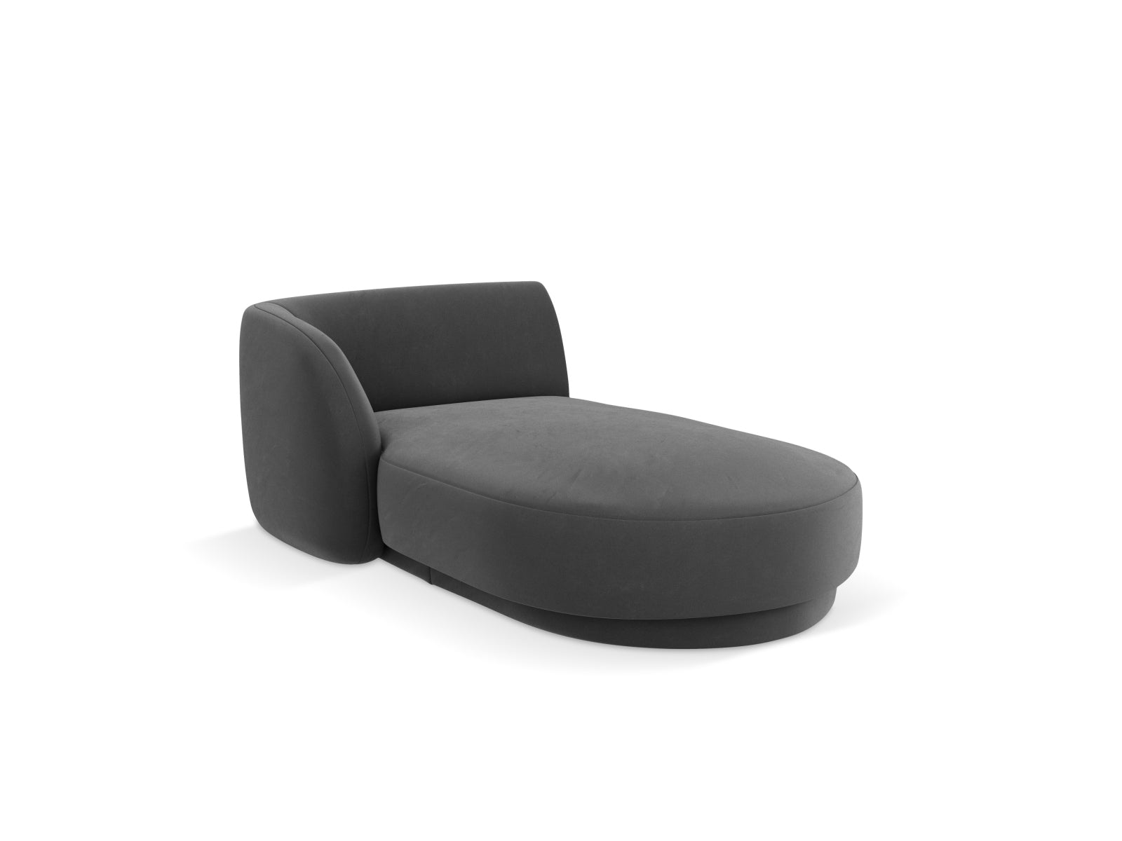 Miley Velour Sofa Chaise Lounge links 2 Sitzer in Grey-Bluvel präsentiert im Onlineshop von KAQTU Design AG. L-Sofa links ist von Micadoni