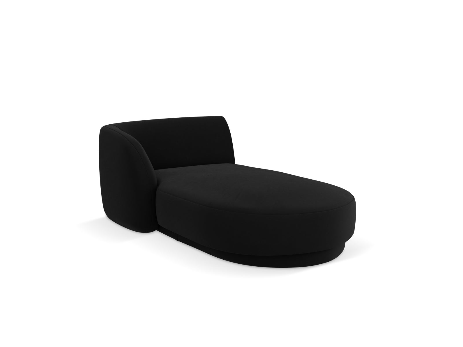 Miley Velour Sofa Chaise Lounge links 2 Sitzer in Black-Bluvel präsentiert im Onlineshop von KAQTU Design AG. L-Sofa links ist von Micadoni