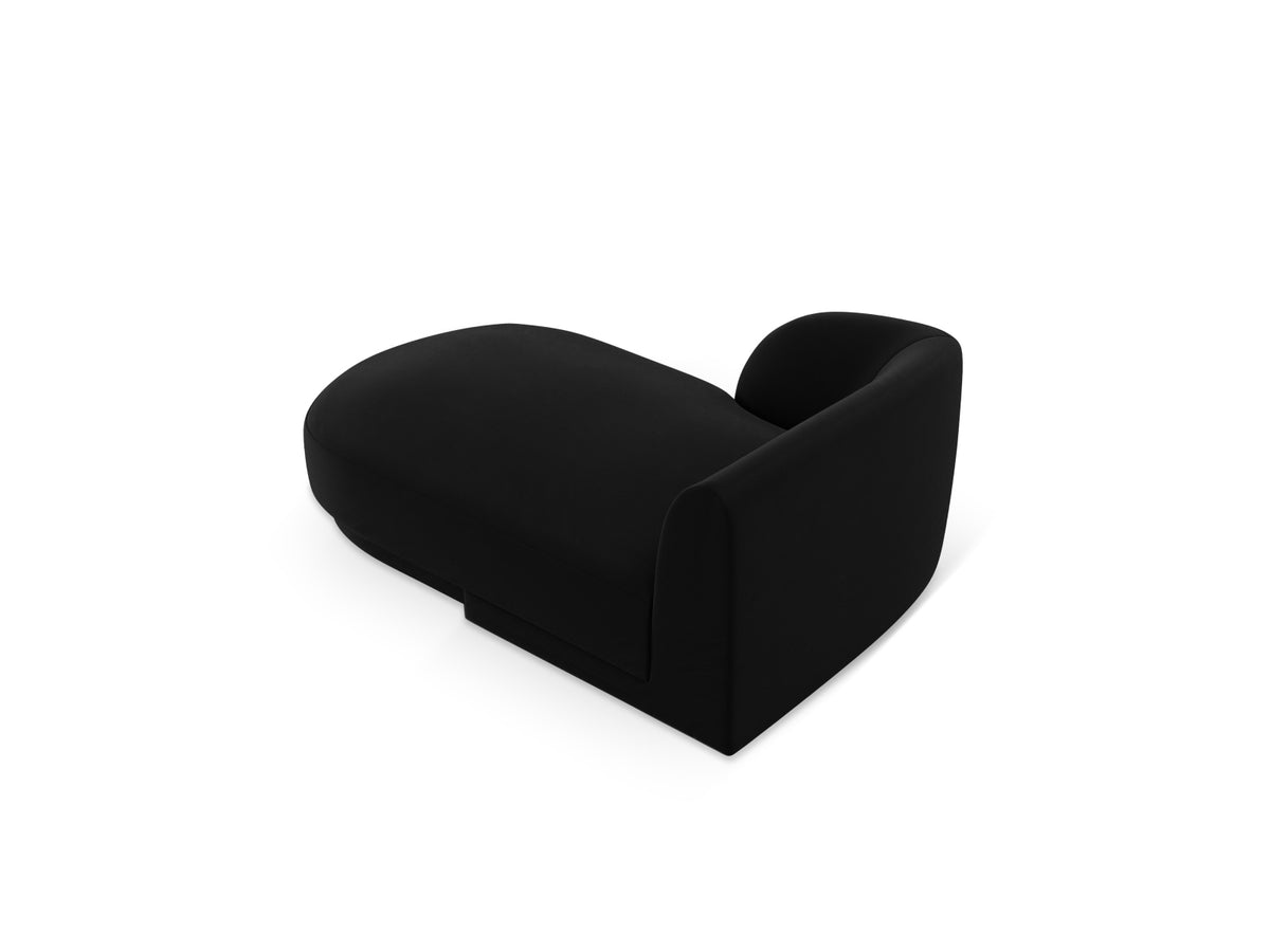 Miley Velour Sofa Chaise Lounge links 2 Sitzer in Black-Bluvel präsentiert im Onlineshop von KAQTU Design AG. L-Sofa links ist von Micadoni