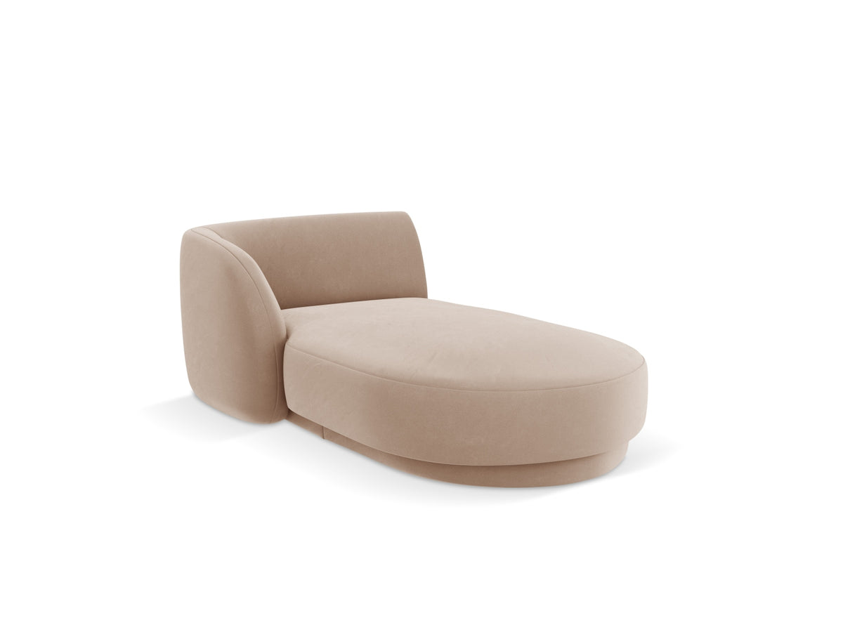 Miley Velour Sofa Chaise Lounge links 2 Sitzer in Cappuccino-Bluvel präsentiert im Onlineshop von KAQTU Design AG. L-Sofa links ist von Micadoni