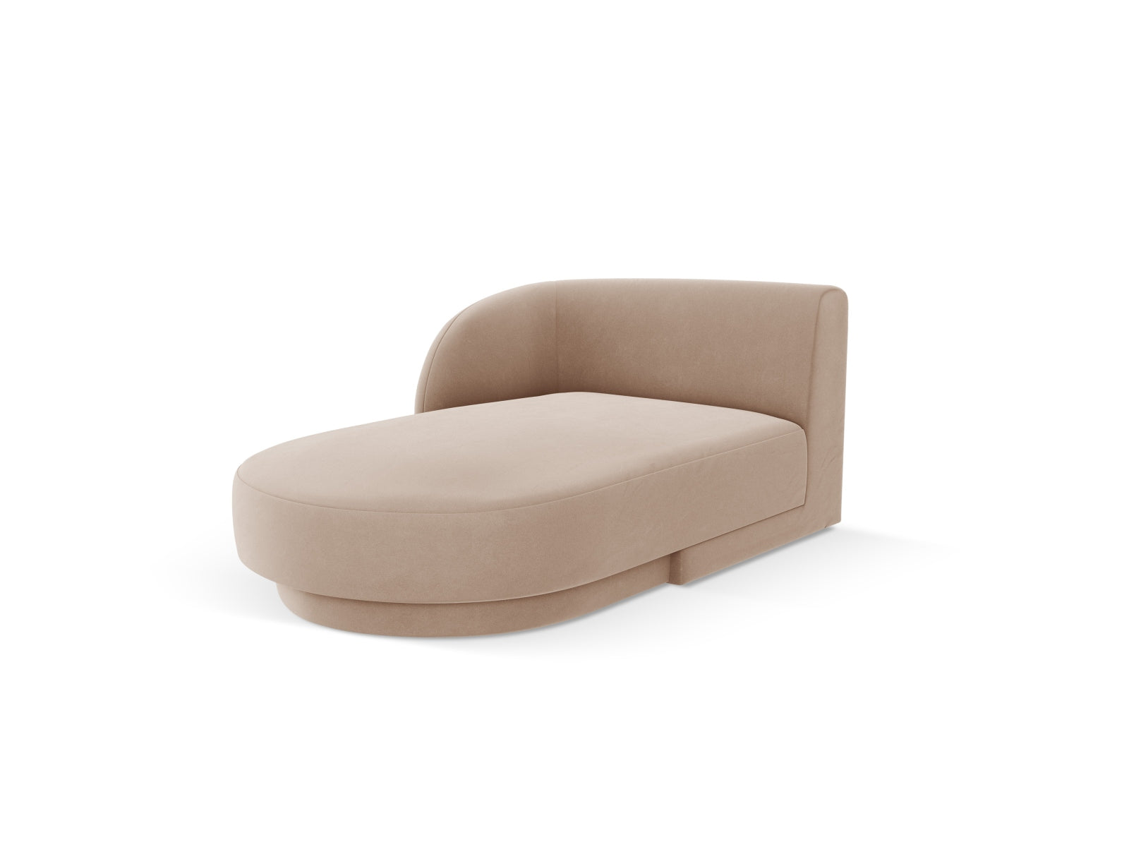Miley Velour Sofa Chaise Lounge links 2 Sitzer in Cappuccino-Bluvel präsentiert im Onlineshop von KAQTU Design AG. L-Sofa links ist von Micadoni