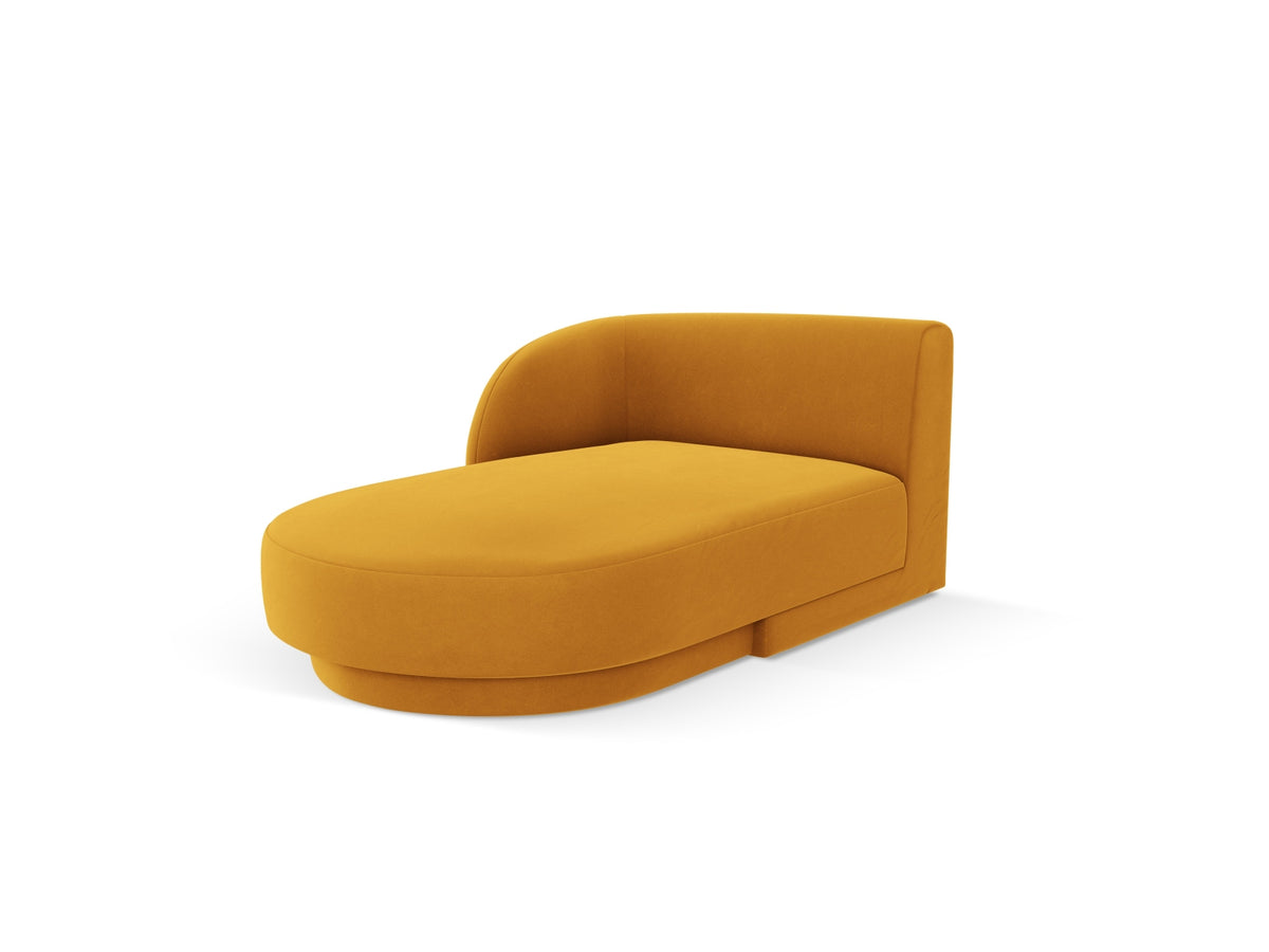Miley Velour Sofa Chaise Lounge links 2 Sitzer in Yellow-Bluvel präsentiert im Onlineshop von KAQTU Design AG. L-Sofa links ist von Micadoni