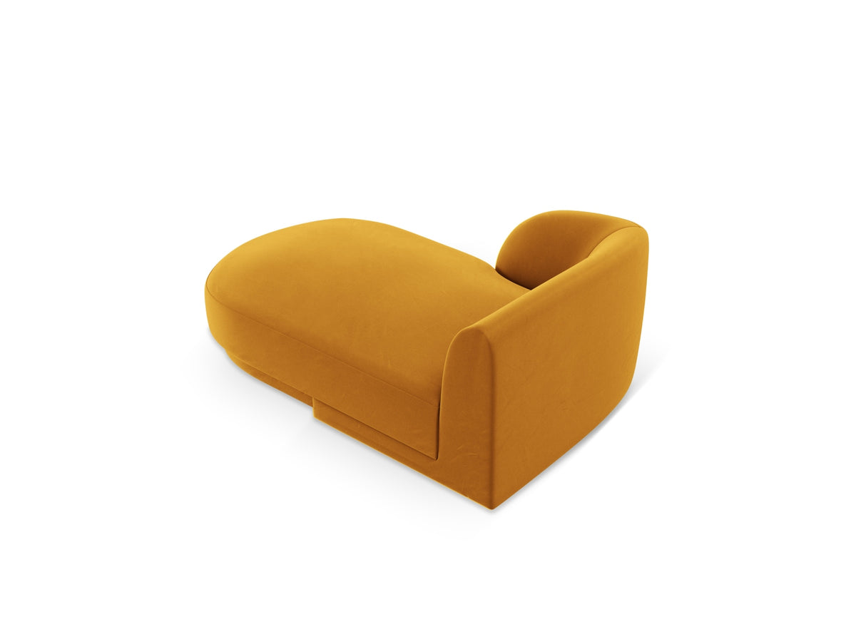 Miley Velour Sofa Chaise Lounge links 2 Sitzer in Yellow-Bluvel präsentiert im Onlineshop von KAQTU Design AG. L-Sofa links ist von Micadoni