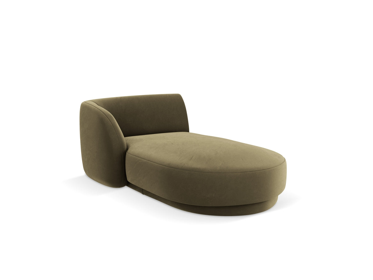 Miley Velour Sofa Chaise Lounge links 2 Sitzer in Green-Bluvel präsentiert im Onlineshop von KAQTU Design AG. L-Sofa links ist von Micadoni
