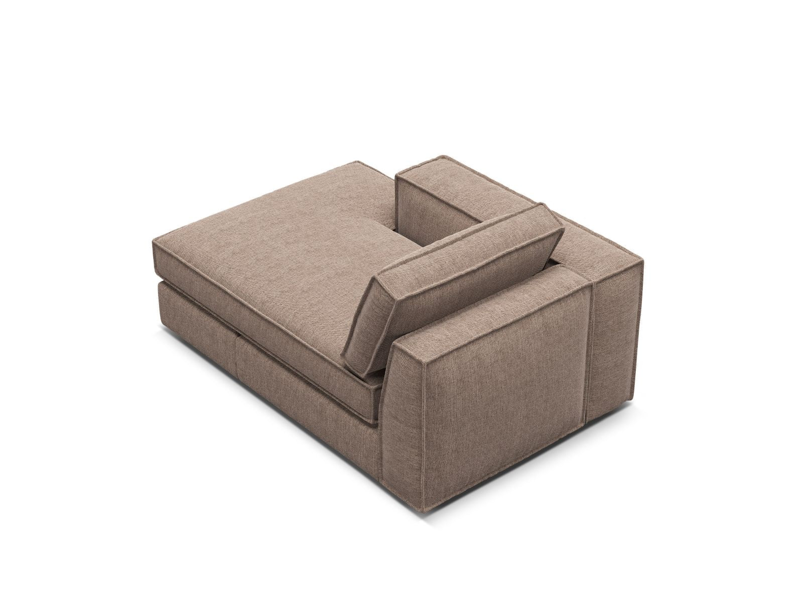 1-Sitzer Chaise Longue links Pola in Light Brown-Babel präsentiert im Onlineshop von KAQTU Design AG. Modulares Sofa ist von Micadoni