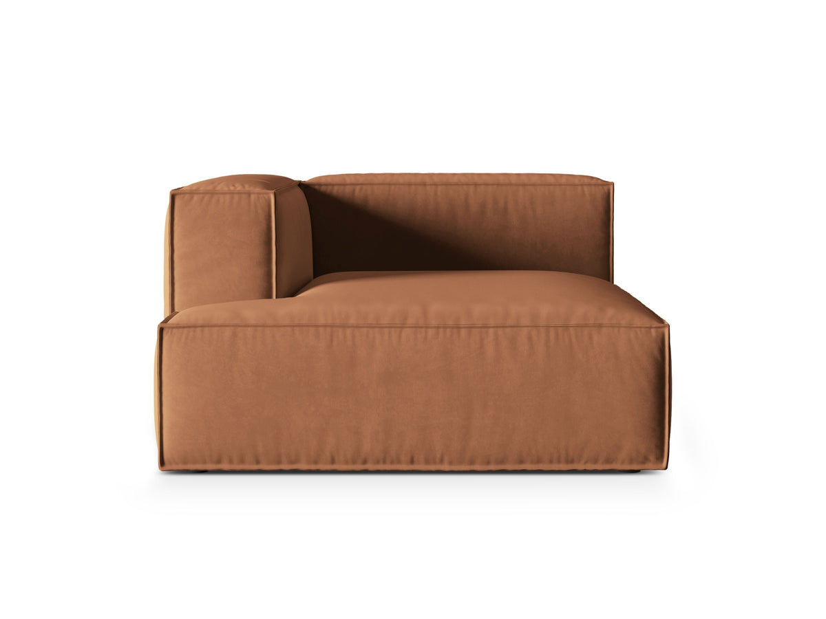 Nuria Velour Chaise Longue links 1 Sitzer in Honey-Paris präsentiert im Onlineshop von KAQTU Design AG. Modulares Sofa ist von Micadoni