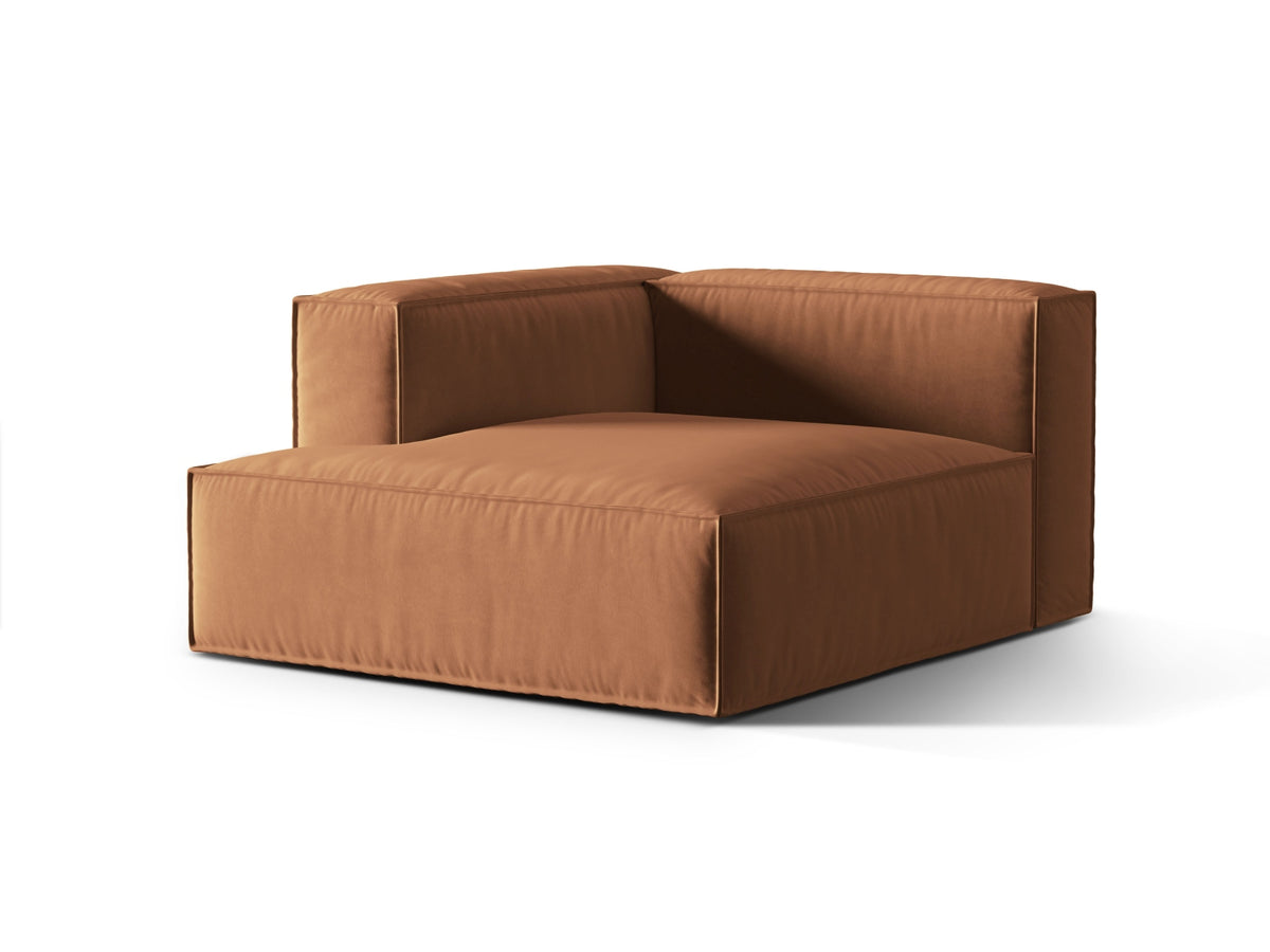 Nuria Velour Chaise Longue links 1 Sitzer in Honey-Paris präsentiert im Onlineshop von KAQTU Design AG. Modulares Sofa ist von Micadoni