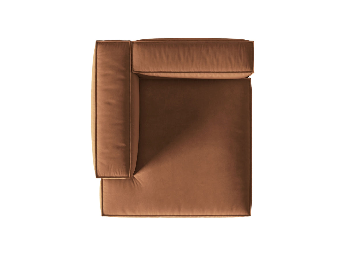 Nuria Velour Chaise Longue links 1 Sitzer in Honey-Paris präsentiert im Onlineshop von KAQTU Design AG. Modulares Sofa ist von Micadoni