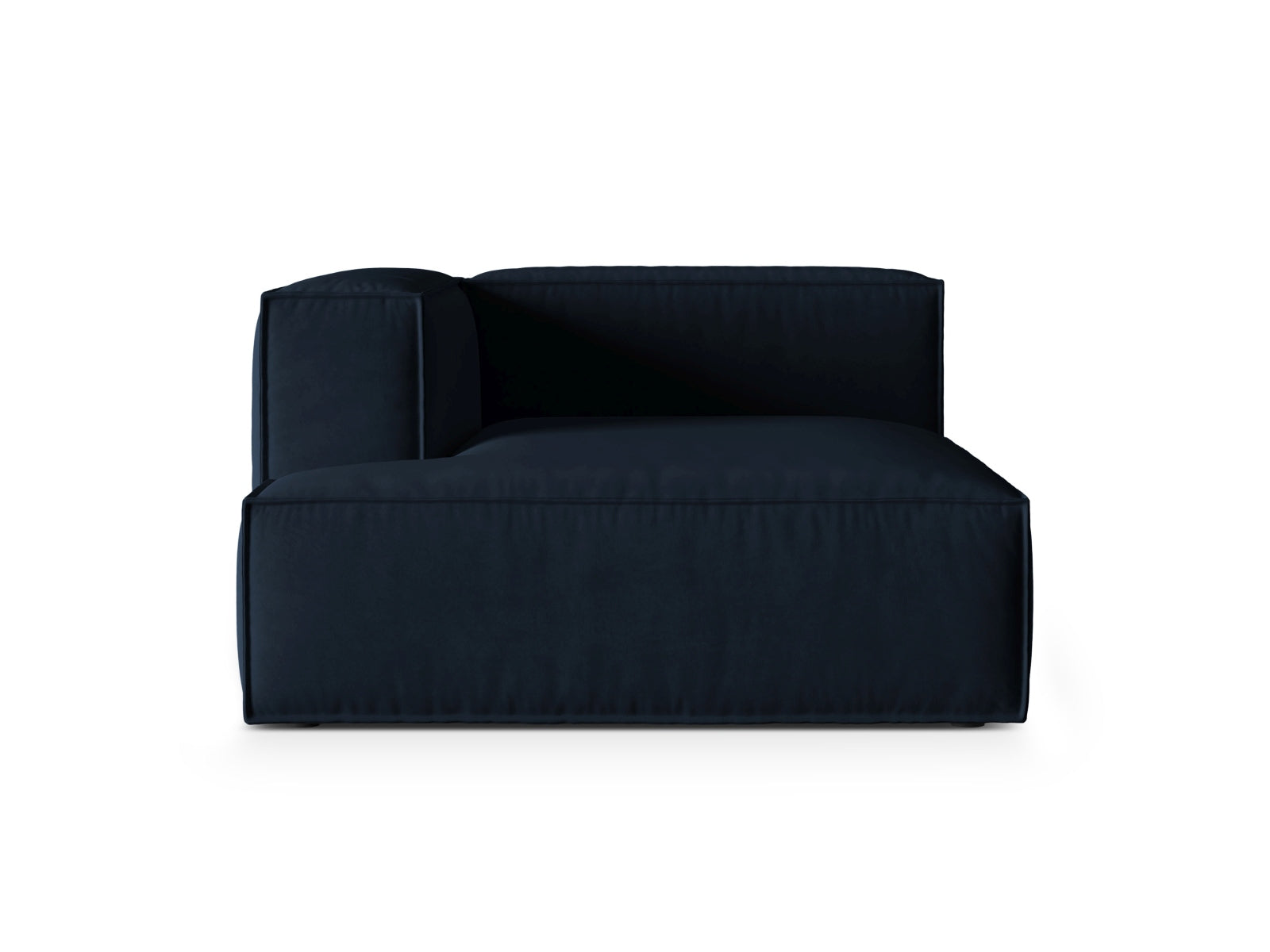 Nuria Velour Chaise Longue links 1 Sitzer in Dark Blue-Paris präsentiert im Onlineshop von KAQTU Design AG. Modulares Sofa ist von Micadoni