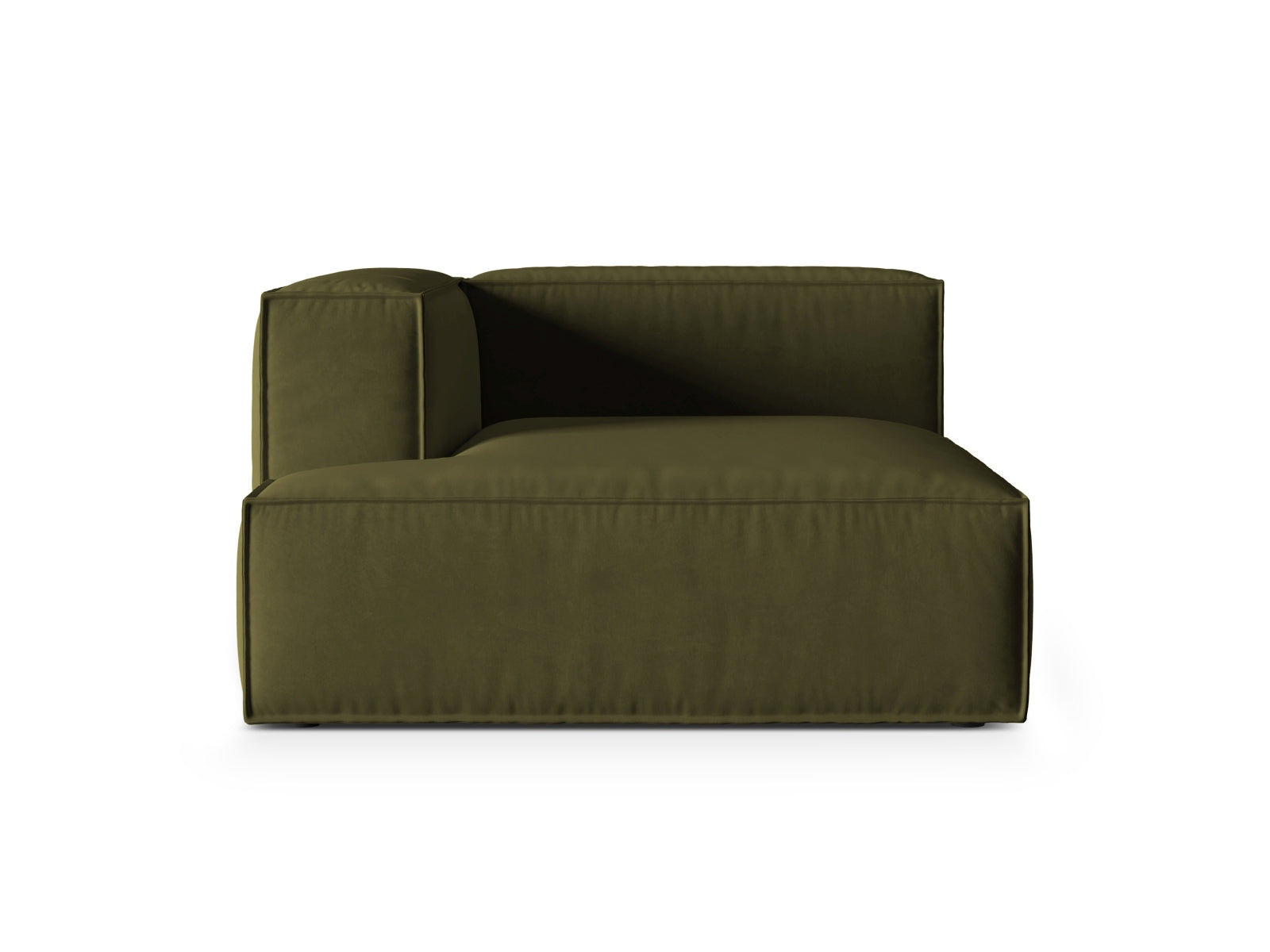 Nuria Velour Chaise Longue links 1 Sitzer in Moss Green Melange-Paris präsentiert im Onlineshop von KAQTU Design AG. Modulares Sofa ist von Micadoni