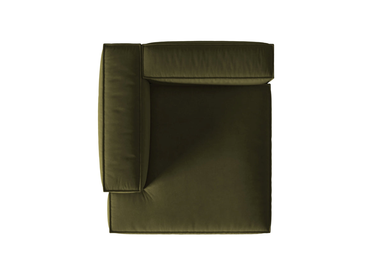 Nuria Velour Chaise Longue links 1 Sitzer in Moss Green Melange-Paris präsentiert im Onlineshop von KAQTU Design AG. Modulares Sofa ist von Micadoni