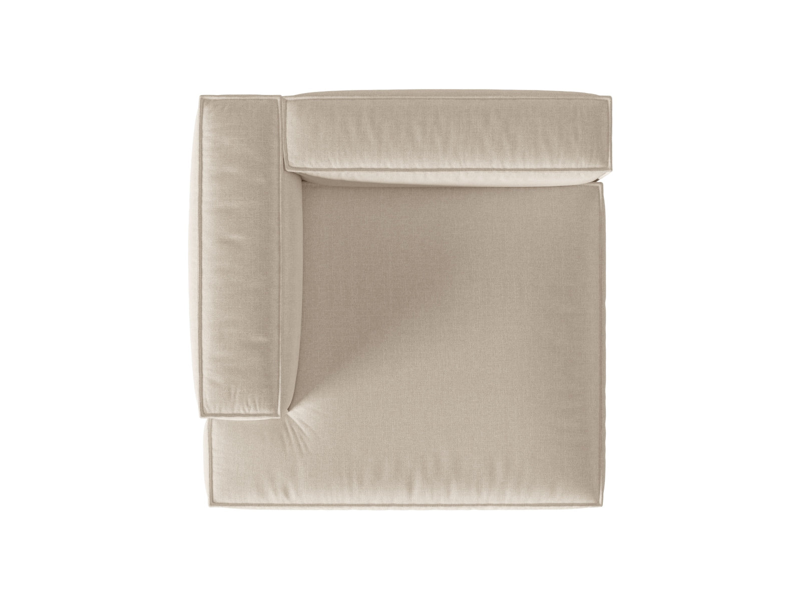 Modulares 1-Sitzer Sofa mit linker Chaise Longue Nuria in sanftem Beige, perfekt für moderne Wohnkonzepte und gemütliche Momente.