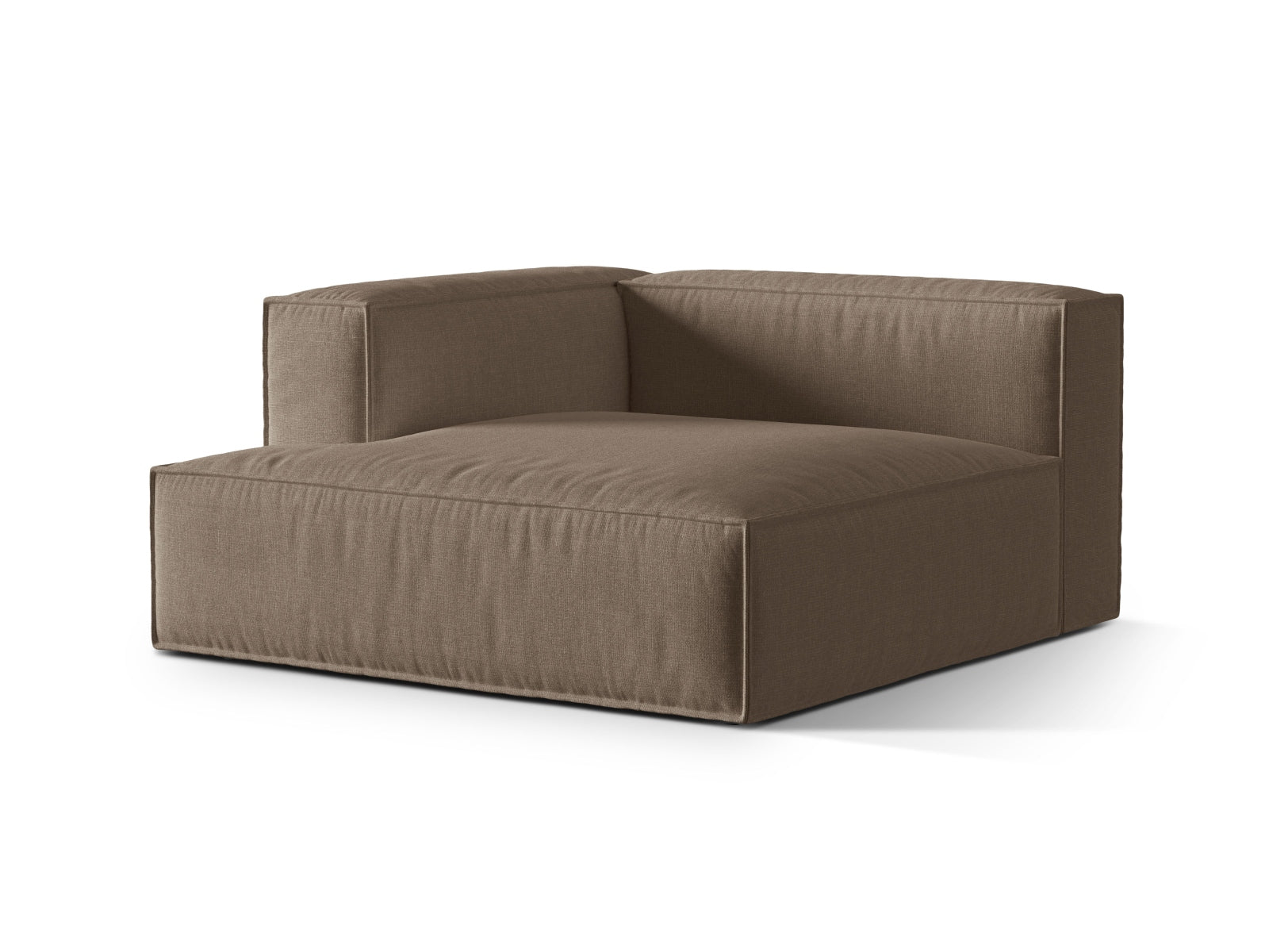 Elegantes 1-Sitzer Modul Chaise Longue Links Nuria in stilvollem Cappuccino-Liberty, ideal für moderne Wohnräume.