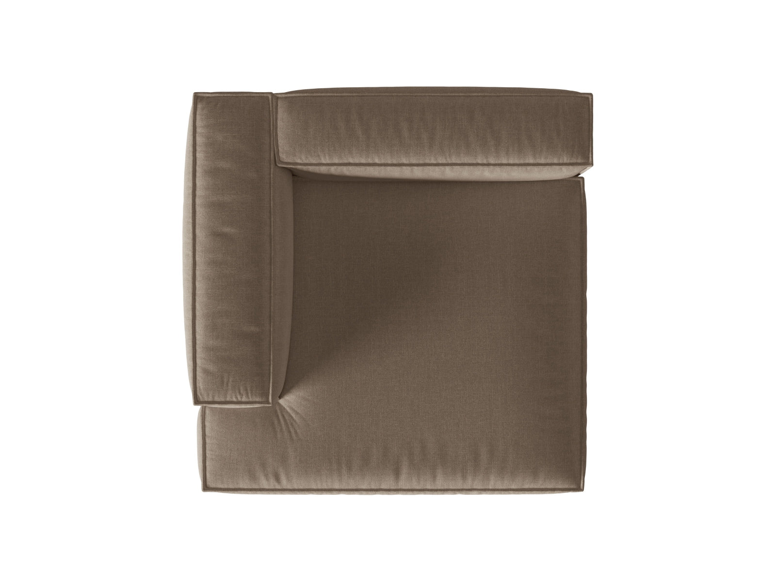 Modulares 1-Sitzer Sofa mit Chaise Longue Links im modernen Cappuccino-Ton, perfekt für gemütliche Leseecken und stilvolle Einrichtung.