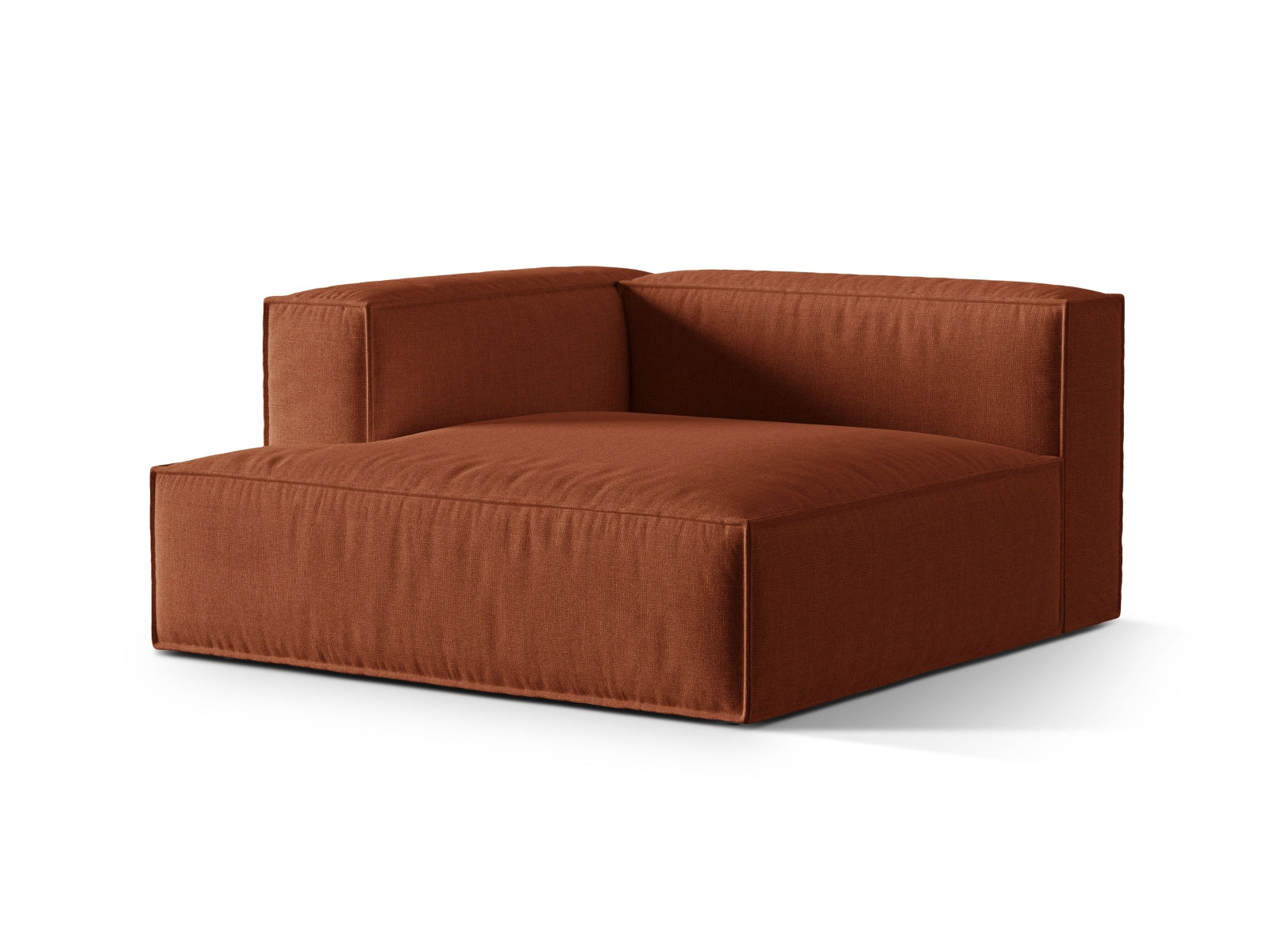 Eleganter 1-Sitzer Chaise Longue Links Nuria in Brick-Liberty, ideal für stilvolle Wohnräume und vielseitige Sofa-Kombinationen.