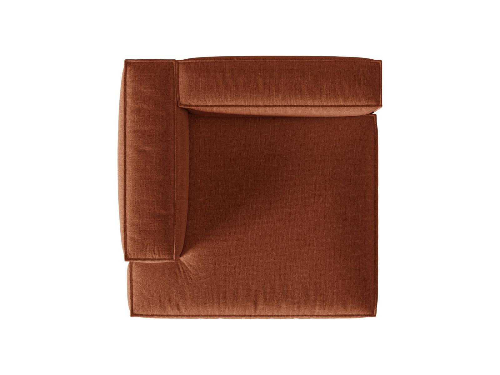 Stylischer 1-Sitzer Chaise Longue Links Nuria in modernem Brick-Liberty, perfekt für einladende und individuelle Wohnräume.