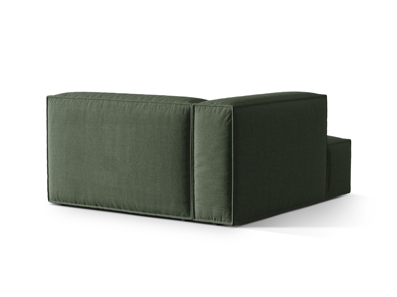 Elegante linke Chaise Longue Nuria in Moosgrün, ideal für moderne Wohnräume und entspannende Rückzugsorte.