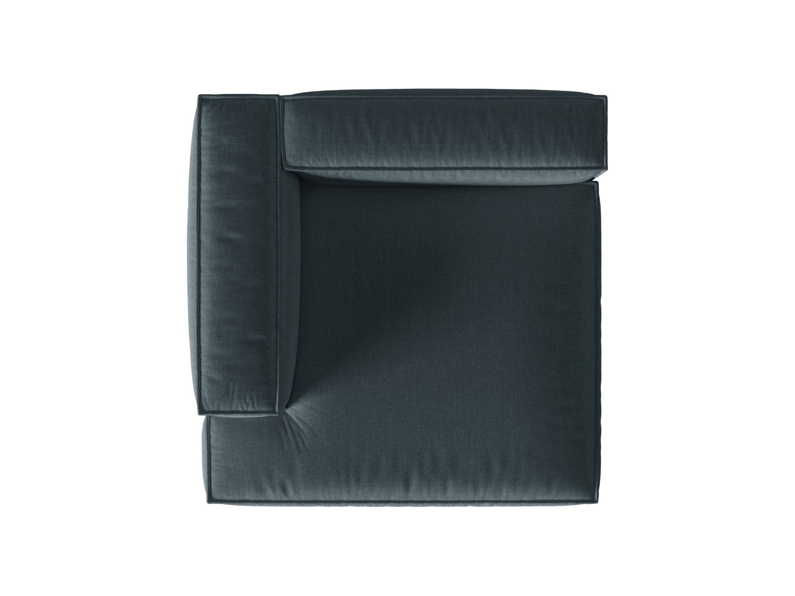 Stilvolle linke Chaise Longue Nuria in edlem Petrol, perfekt für moderne Wohnkonzepte und vielseitig erweiterbar mit Micadoni Modulen.