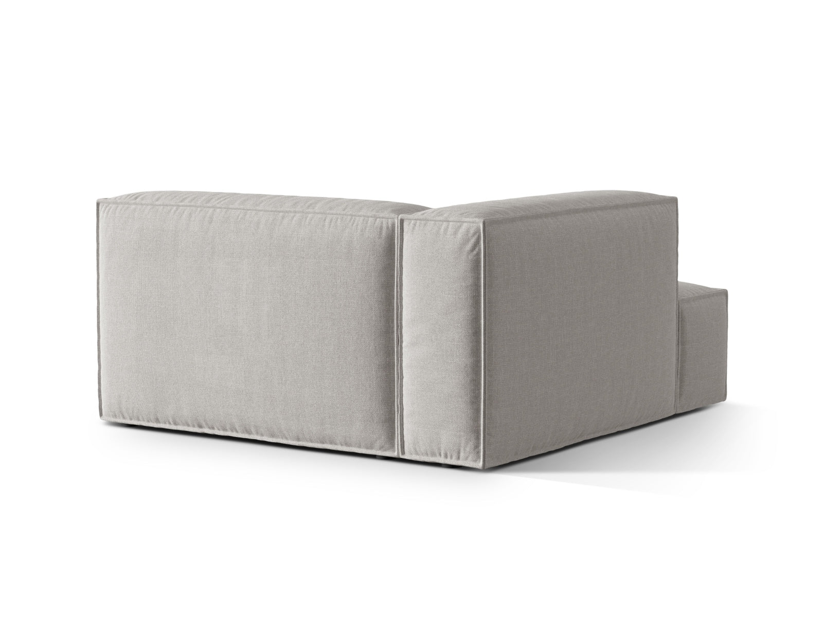 Eleganter 1-Sitzer Chaise Longue Links Nuria in stilvollem Grau, ideal für kreative Raumgestaltungen und gemütliche Entspannungsecken.
