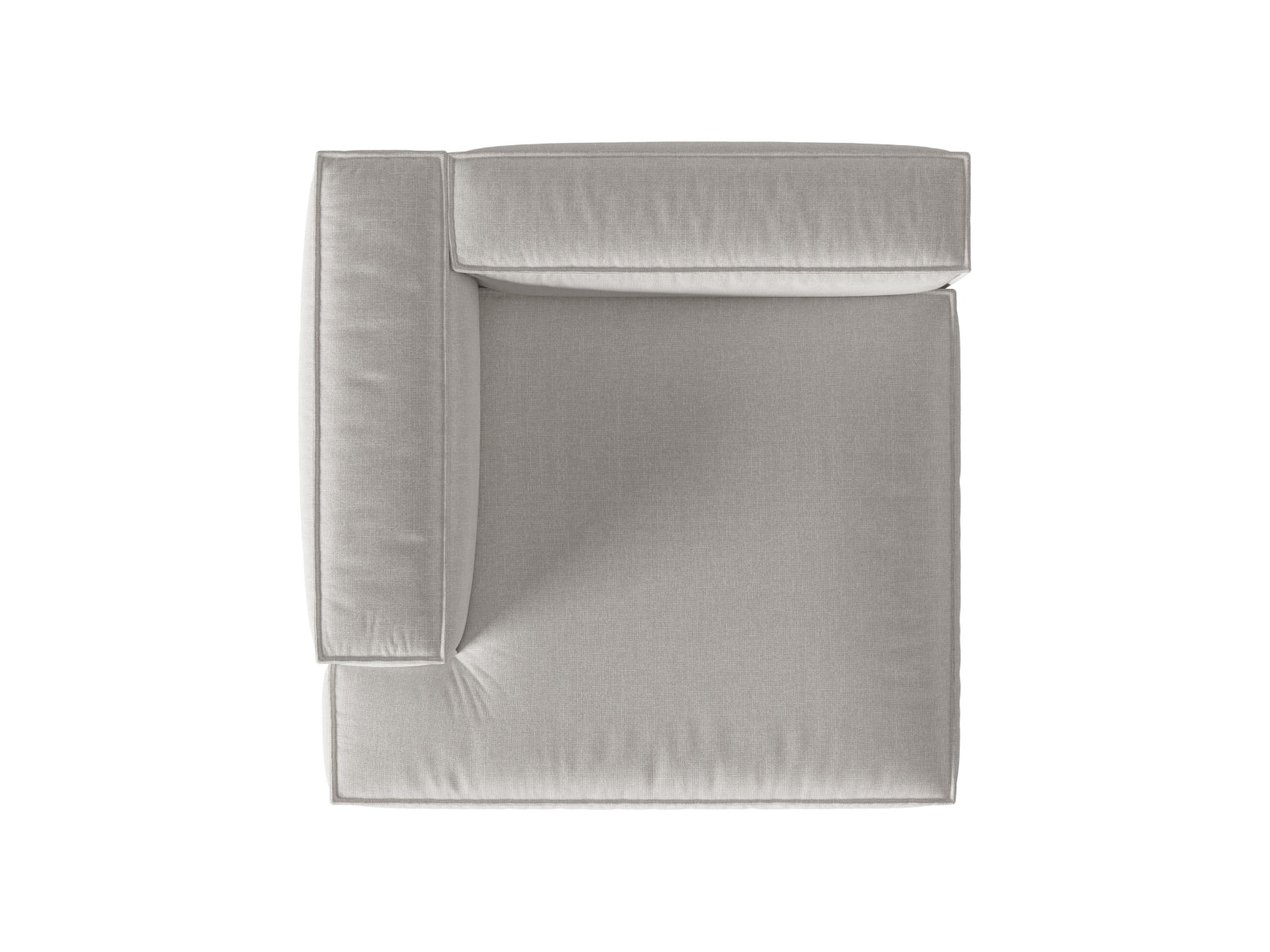 Modulares Sofa 1-Sitzer Chaise Longue Links Nuria in modernem Grau, perfekt für stilvolle Wohnräume und entspannende Rückzugsorte.
