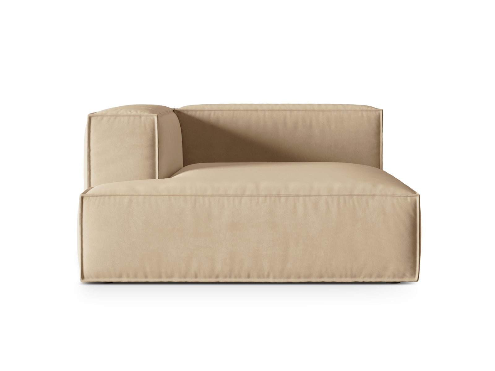 Nuria Velour Chaise Longue links 1 Sitzer in Nude-Paris präsentiert im Onlineshop von KAQTU Design AG. Modulares Sofa ist von Micadoni