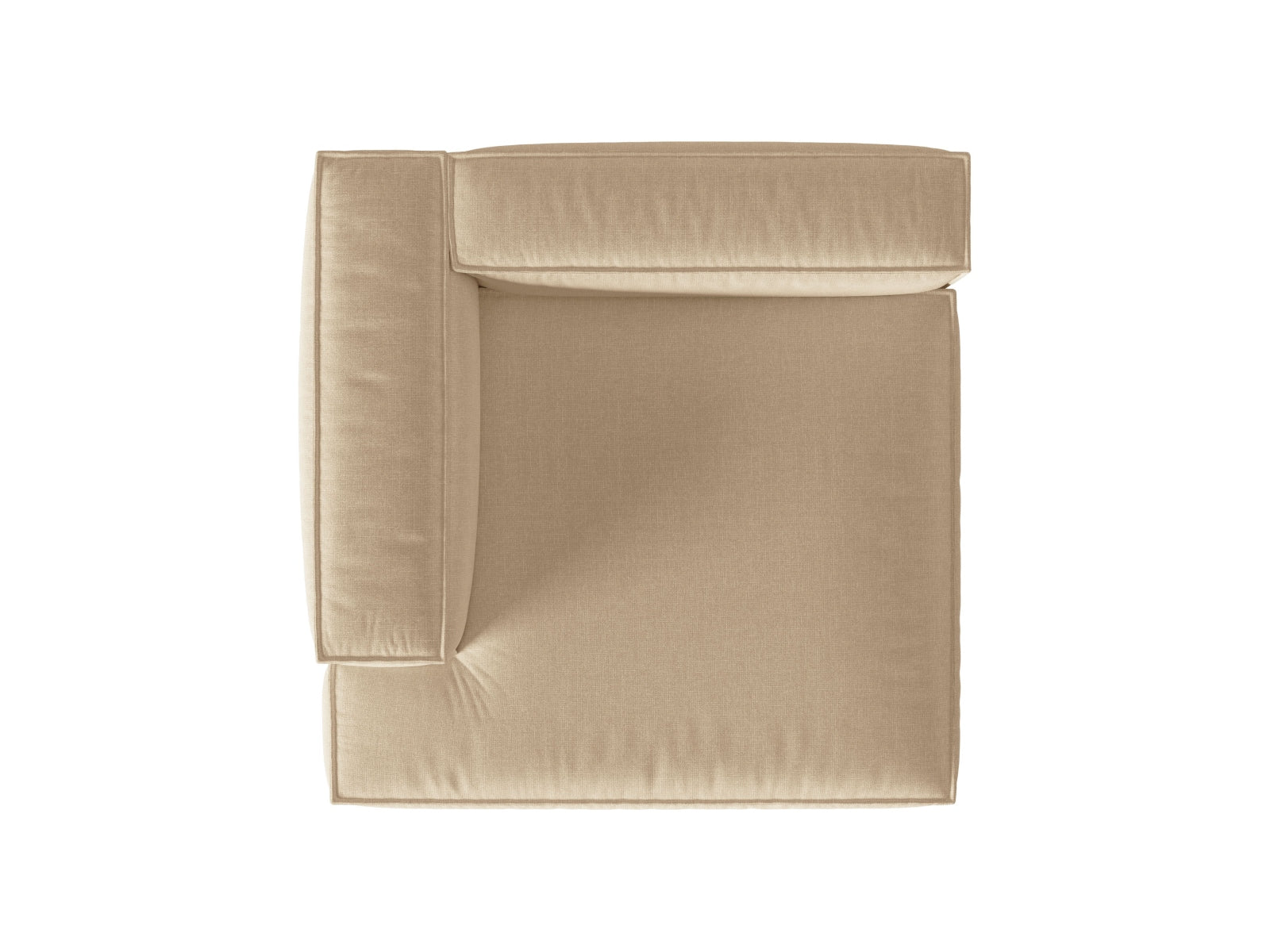 Moderne Nuria Velour Chaise Longue links 1 Sitzer in zartem Nude, perfekt für gemütliche Ecken und stilvolle Einrichtungskonzepte.
