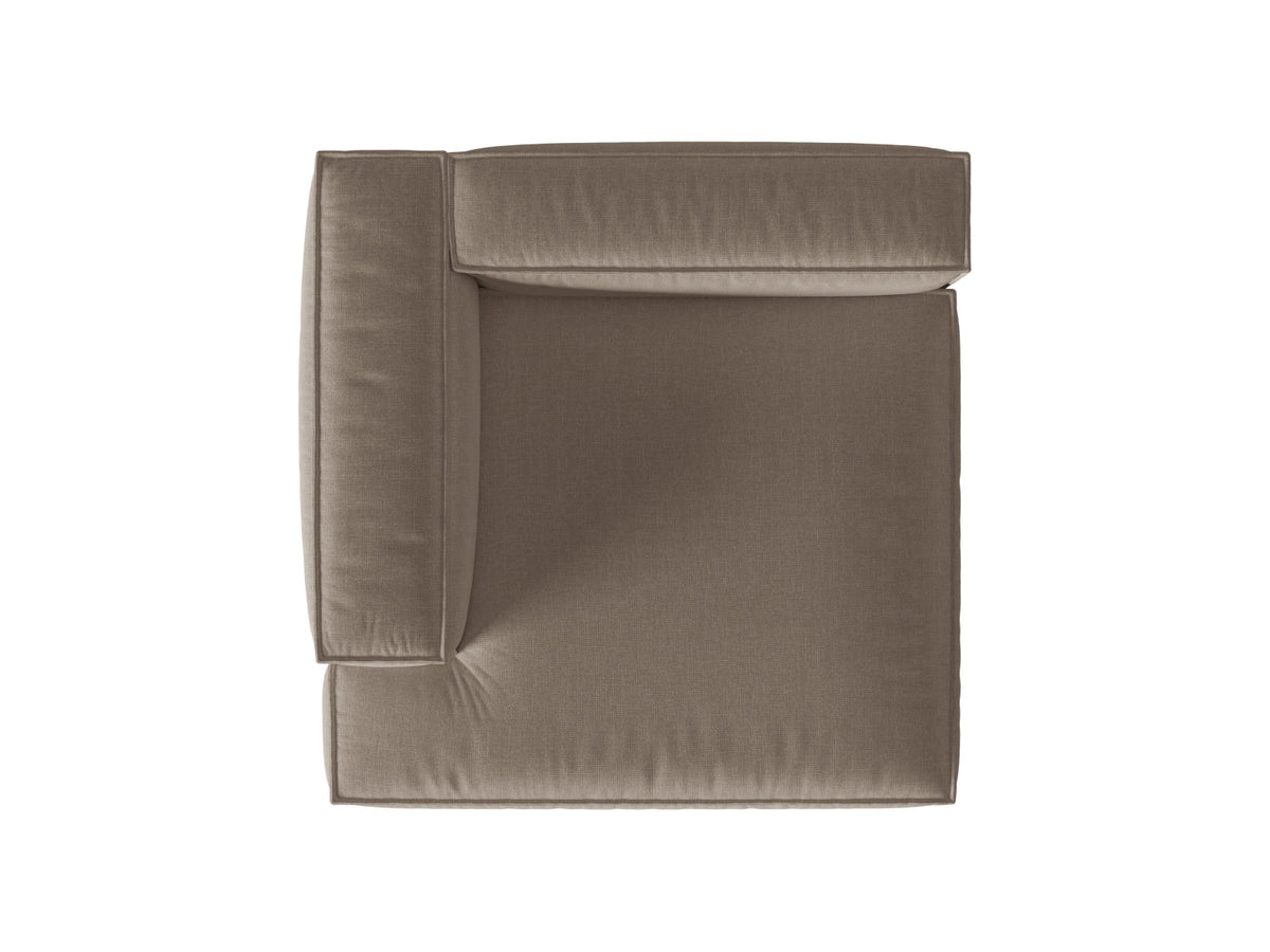 Nuria Velour Chaise Longue links 1 Sitzer in Warm grey-Paris präsentiert im Onlineshop von KAQTU Design AG. Modulares Sofa ist von Micadoni