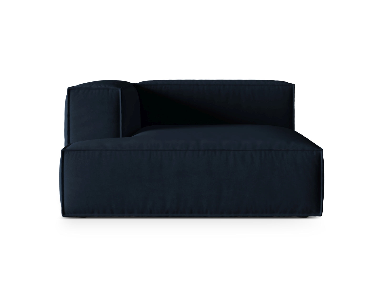Nuria Velour Chaise Longue links 1 Sitzer in Dark Blue-Paris präsentiert im Onlineshop von KAQTU Design AG. Modulares Sofa ist von Micadoni
