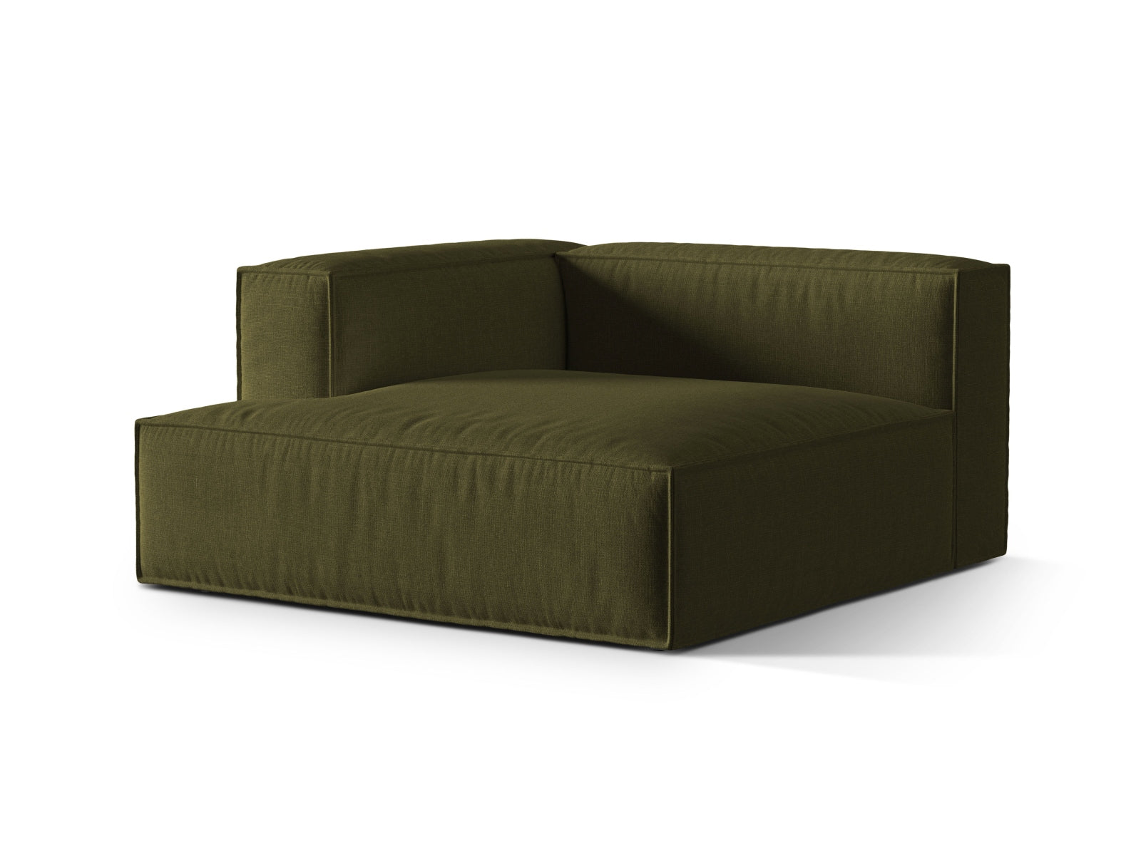 Nuria Velour Chaise Longue links 1 Sitzer in Moss Green Melange-Paris präsentiert im Onlineshop von KAQTU Design AG. Modulares Sofa ist von Micadoni
