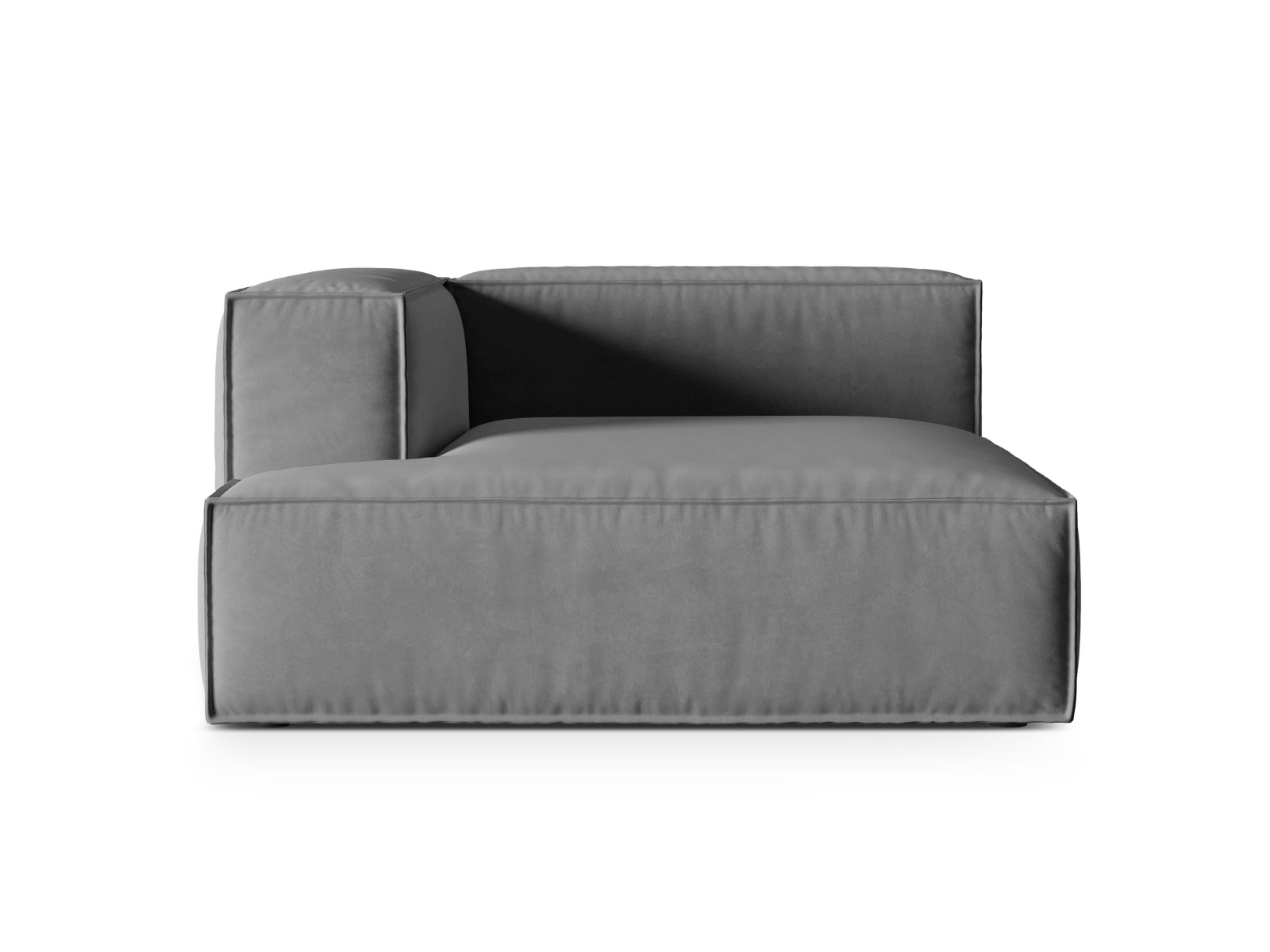 Nuria Velour Chaise Longue links 1 Sitzer in Grey-Paris präsentiert im Onlineshop von KAQTU Design AG. Modulares Sofa ist von Micadoni