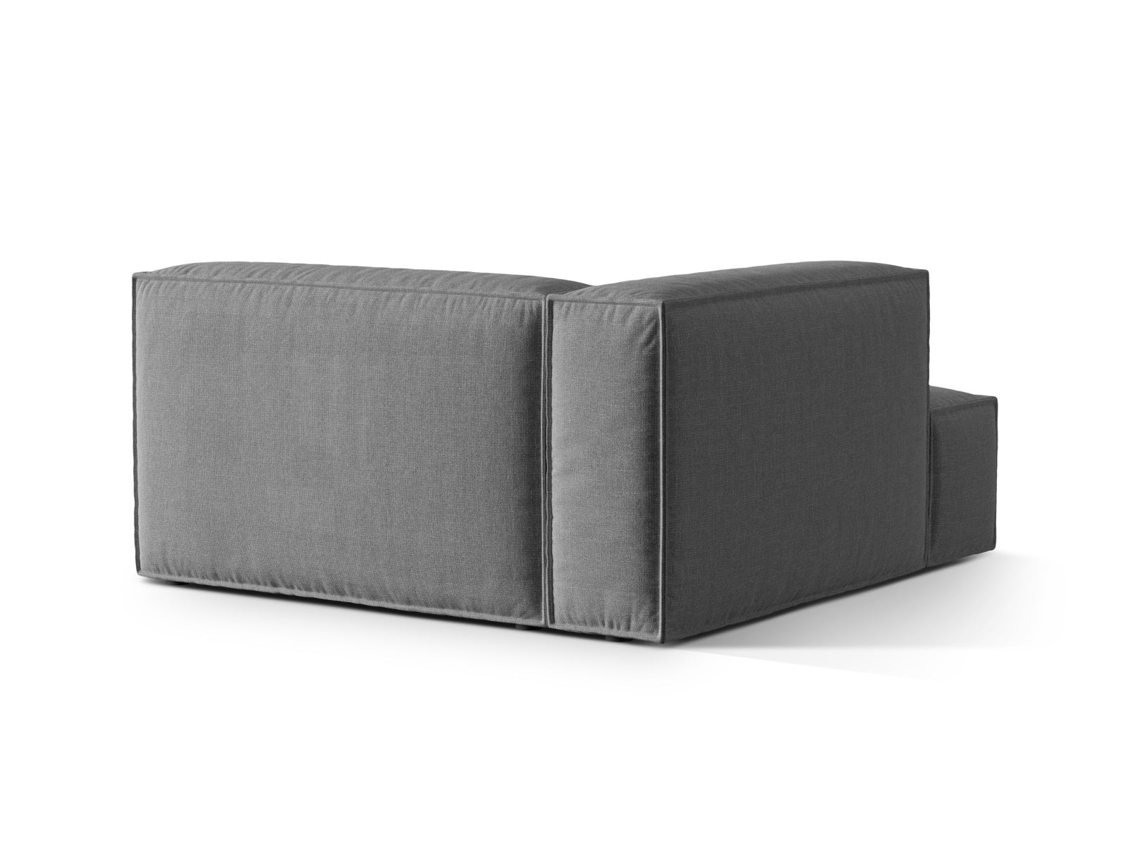 Elegante Nuria Velour Chaise Longue links in zeitlosem Grau, ideal für entspannte Momente und geschmackvolle Wohnräume.